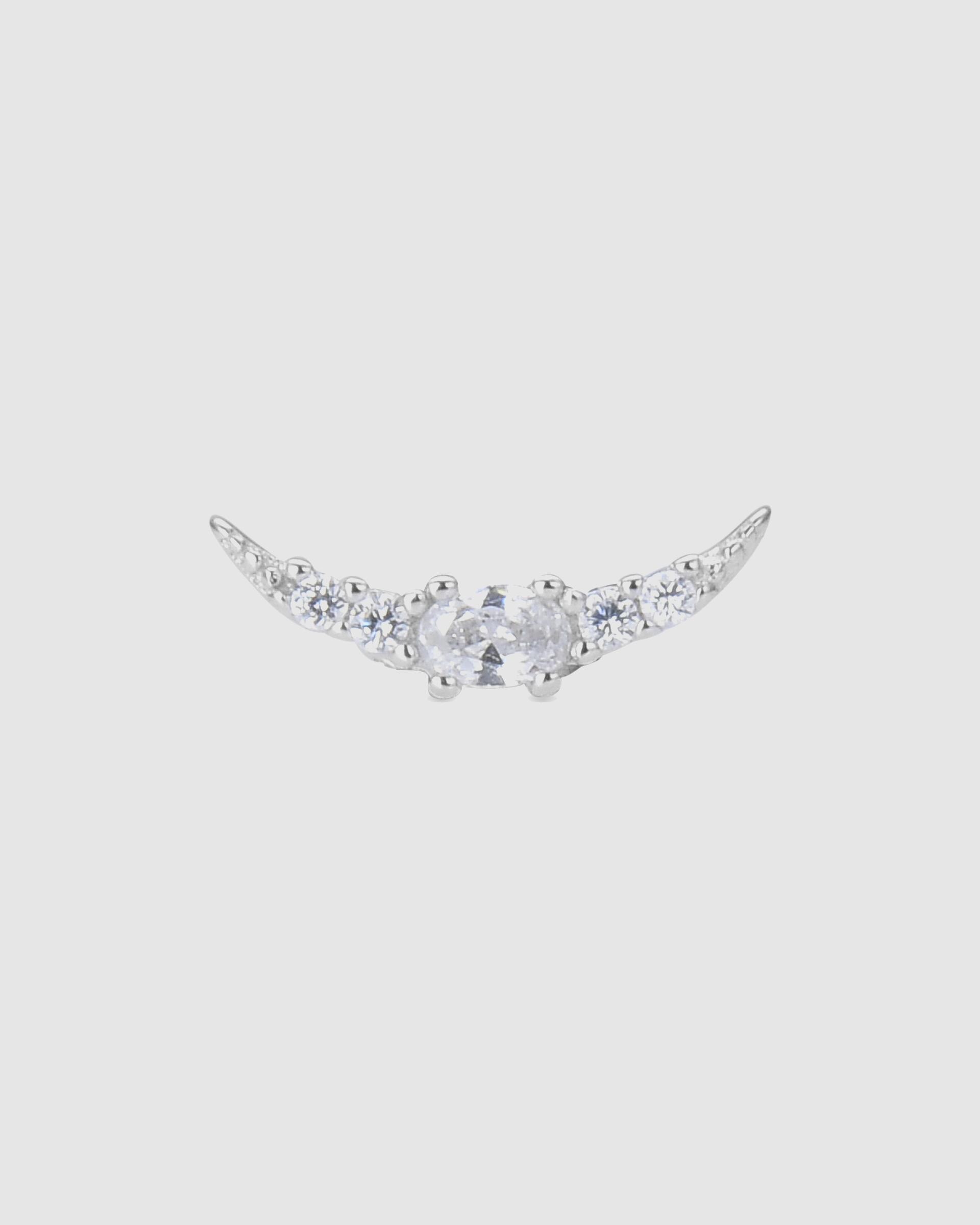 Piercing Personalizável de Prata de Lei 925 com Acabamento em Ródio e Zirconita Brilhante Prata brilhante / Transparente-3