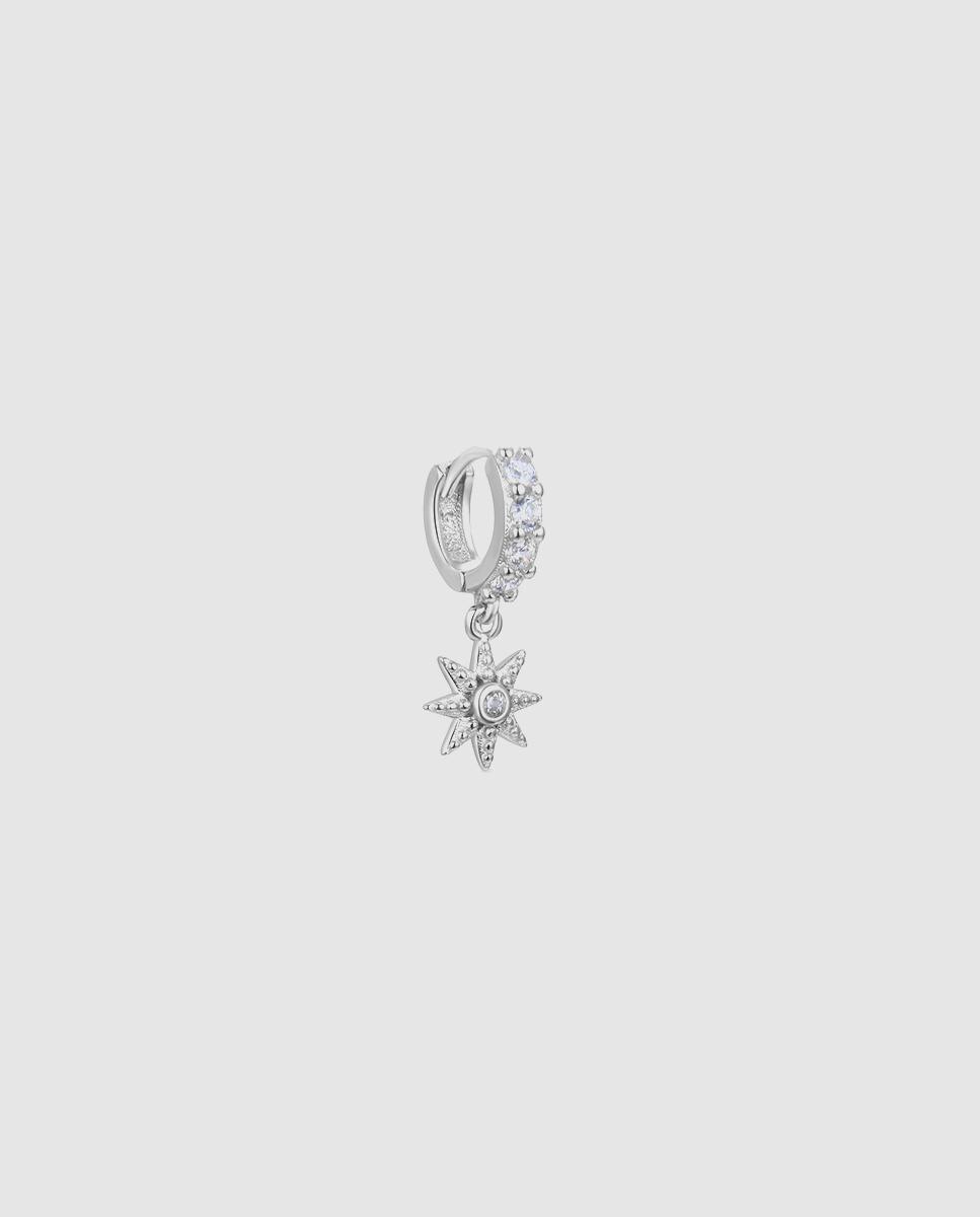 Piercing Personalizável de Prata de Lei 925 com Acabamento em Ródio e Zirconita Brilhante Prata brilhante / Transparente-1