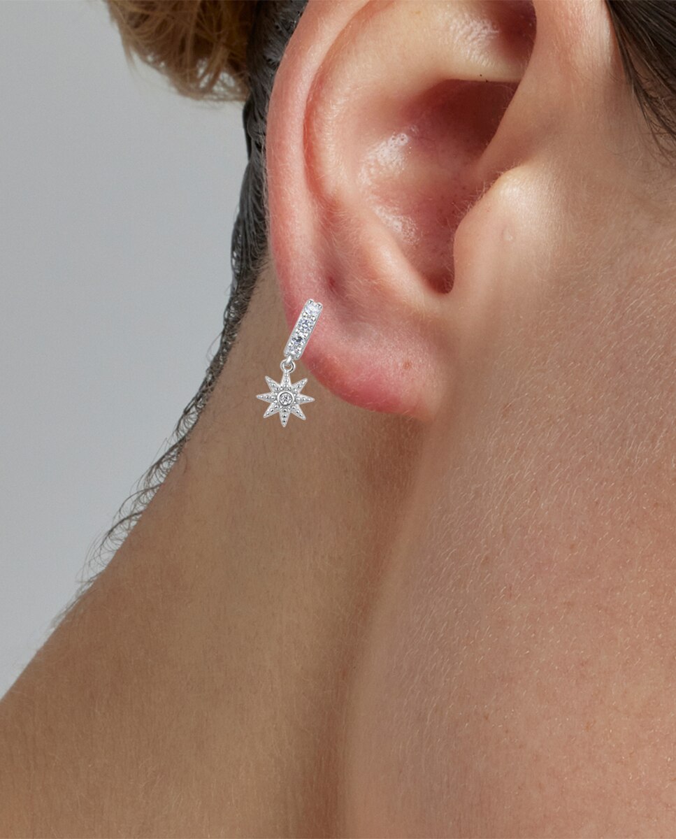 Piercing Personalizável de Prata de Lei 925 com Acabamento em Ródio e Zirconita Brilhante Prata brilhante / Transparente-4