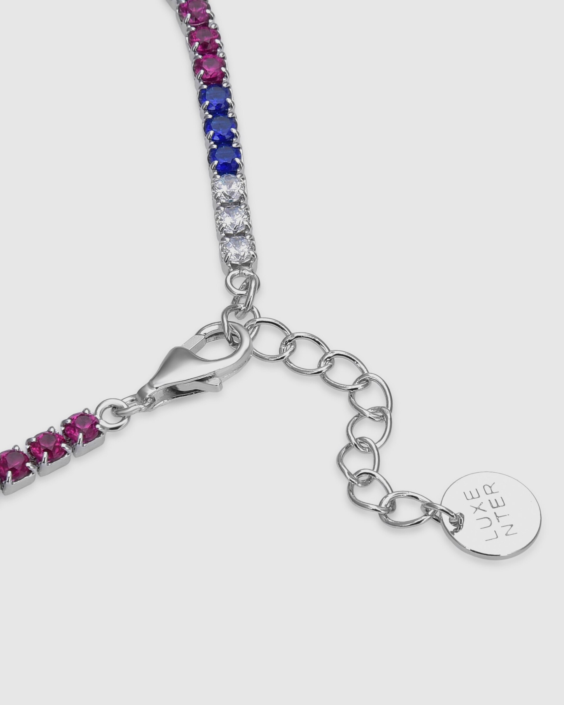 Pulseira Riviere Trendy Acabada em Ródio com Zirconita Multicolor Prata-7