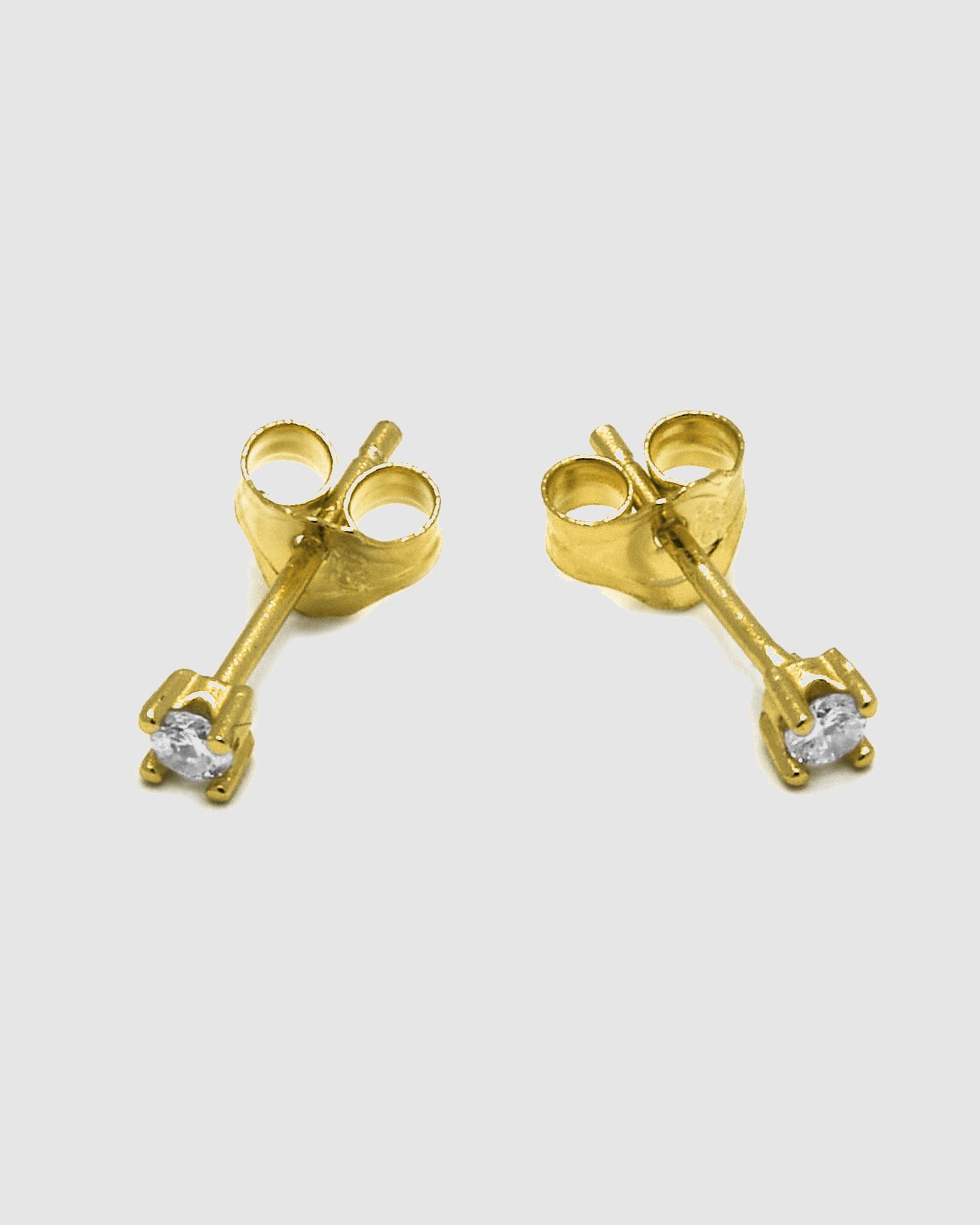Brincos Pide Un Deseo de Prata de Lei 925 Acabados em Ouro Amarelo de 18 Quilates com Zirconita Brilhante Ouro-3