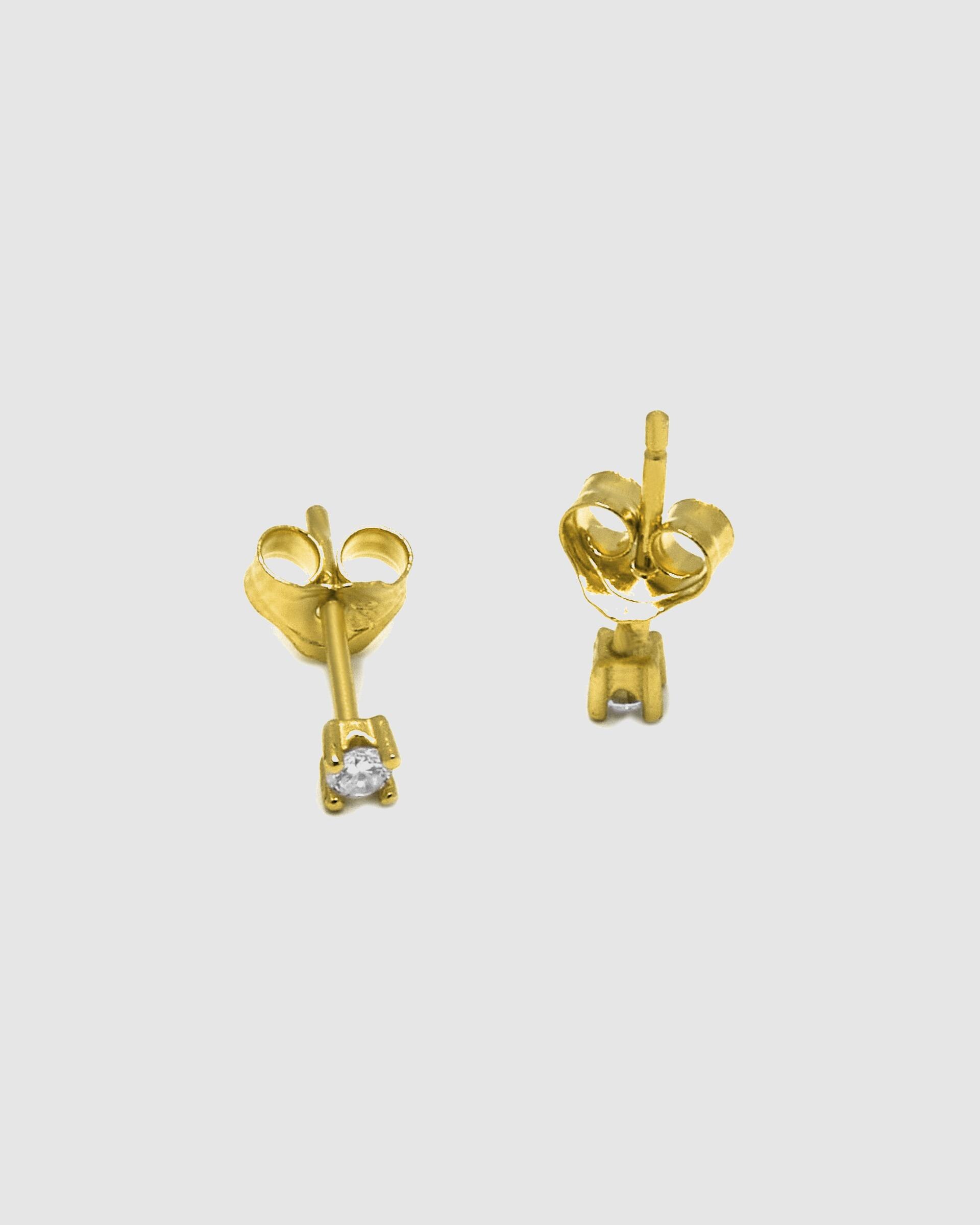 Brincos Pide Un Deseo de Prata de Lei 925 Acabados em Ouro Amarelo de 18 Quilates com Zirconita Brilhante Ouro-5