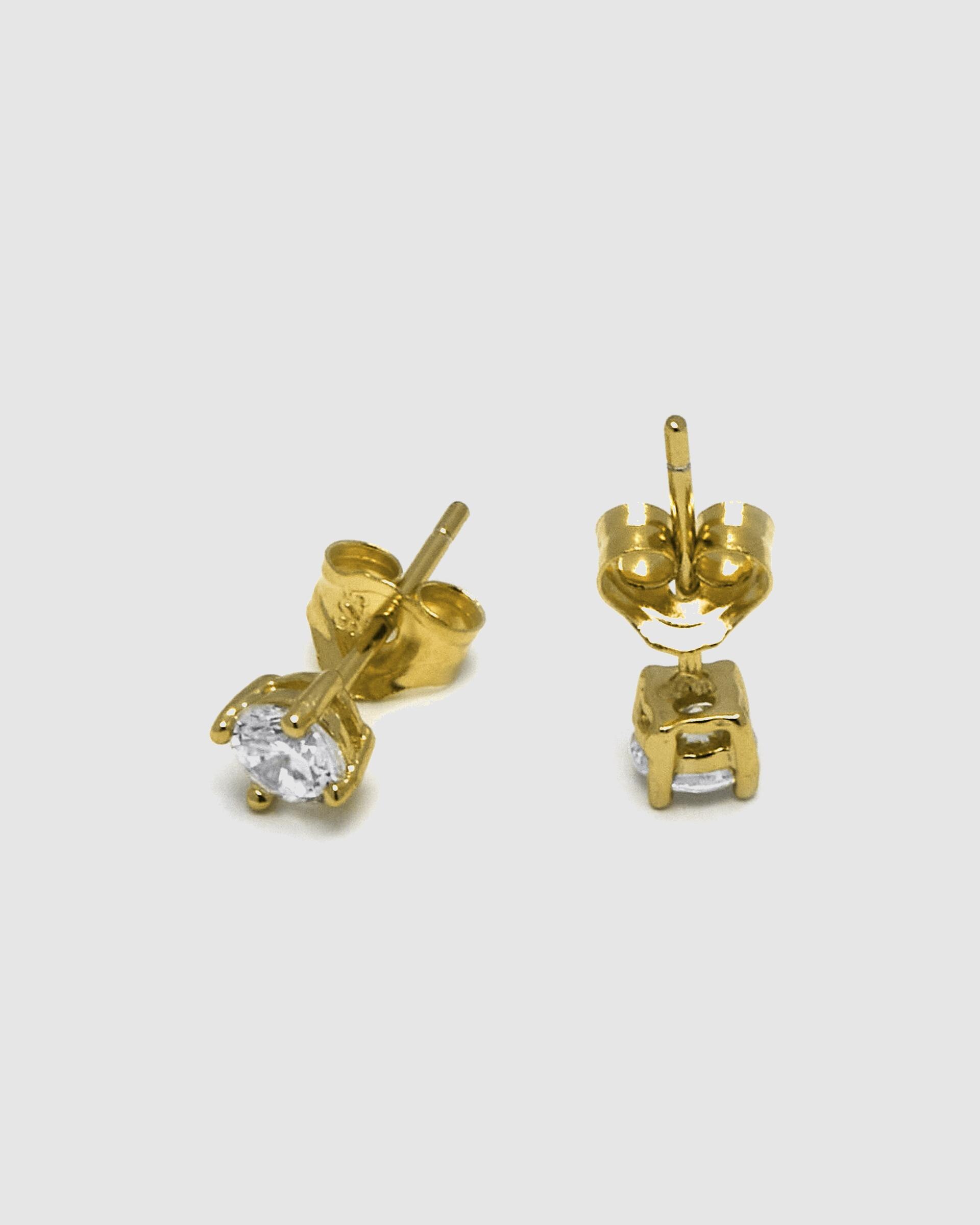 Brincos Pide Un Deseo de Prata de Lei 925 Acabados em Ouro Amarelo de 18 Quilates com Zirconita Brilhante Branco-6