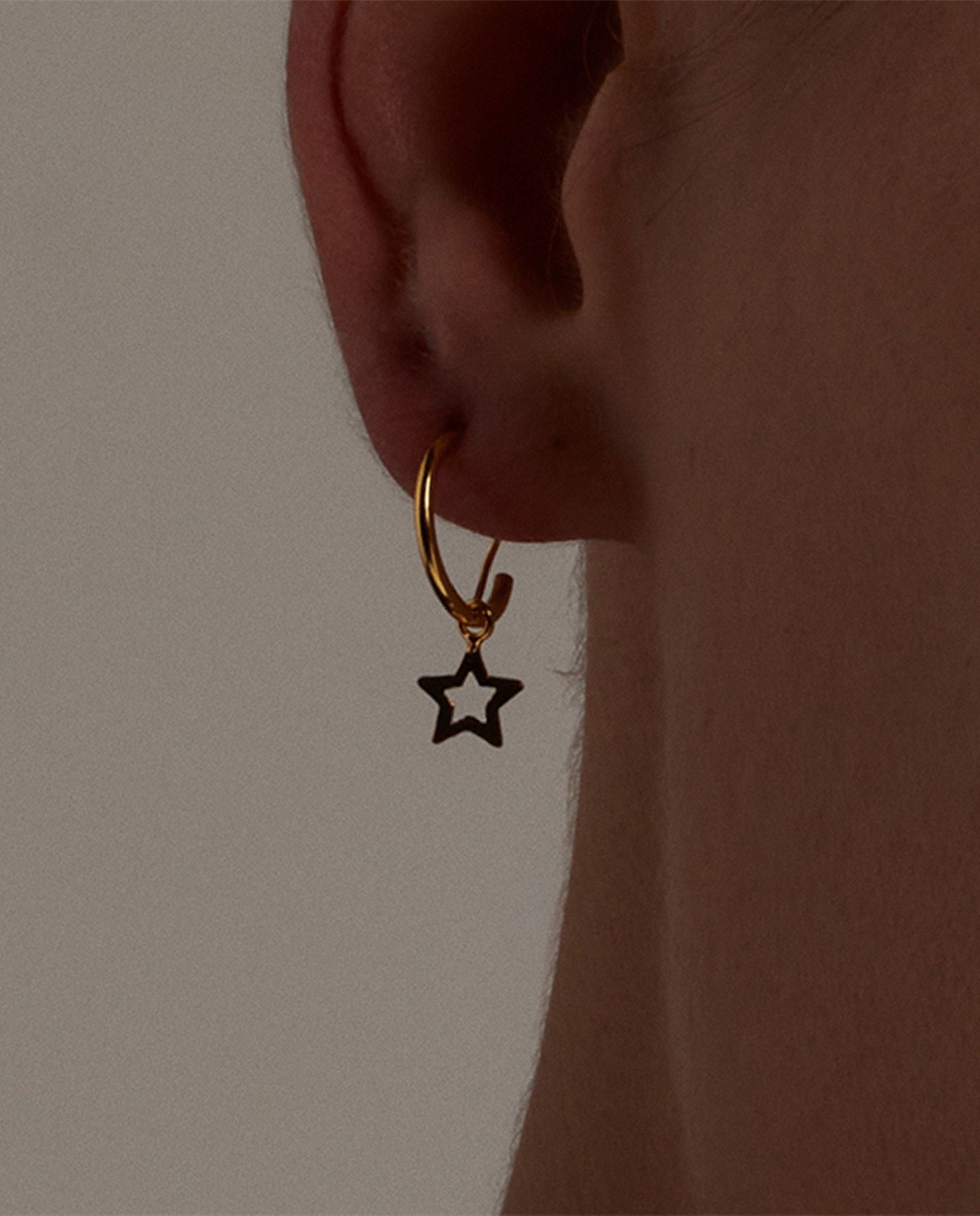 Brincos de Argola Make a Wish de Prata de Lei 925 com Acabamento em Ouro Amarelo de 18 Quilates Dourado-4