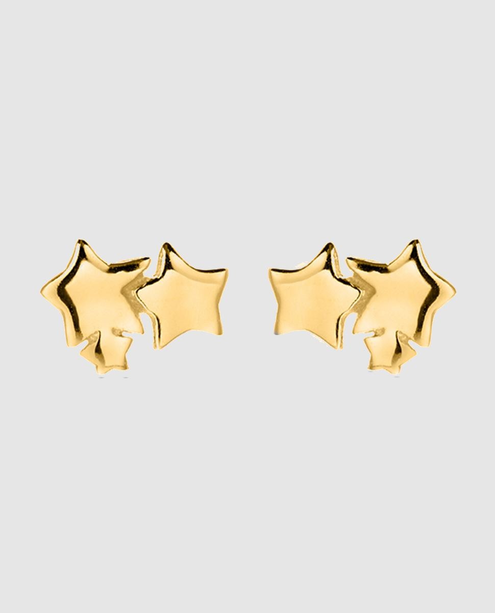 Brincos Essential de Prata de Lei 925 com Acabamento em Ouro Amarelo de 18 Quilates Amarelo-1