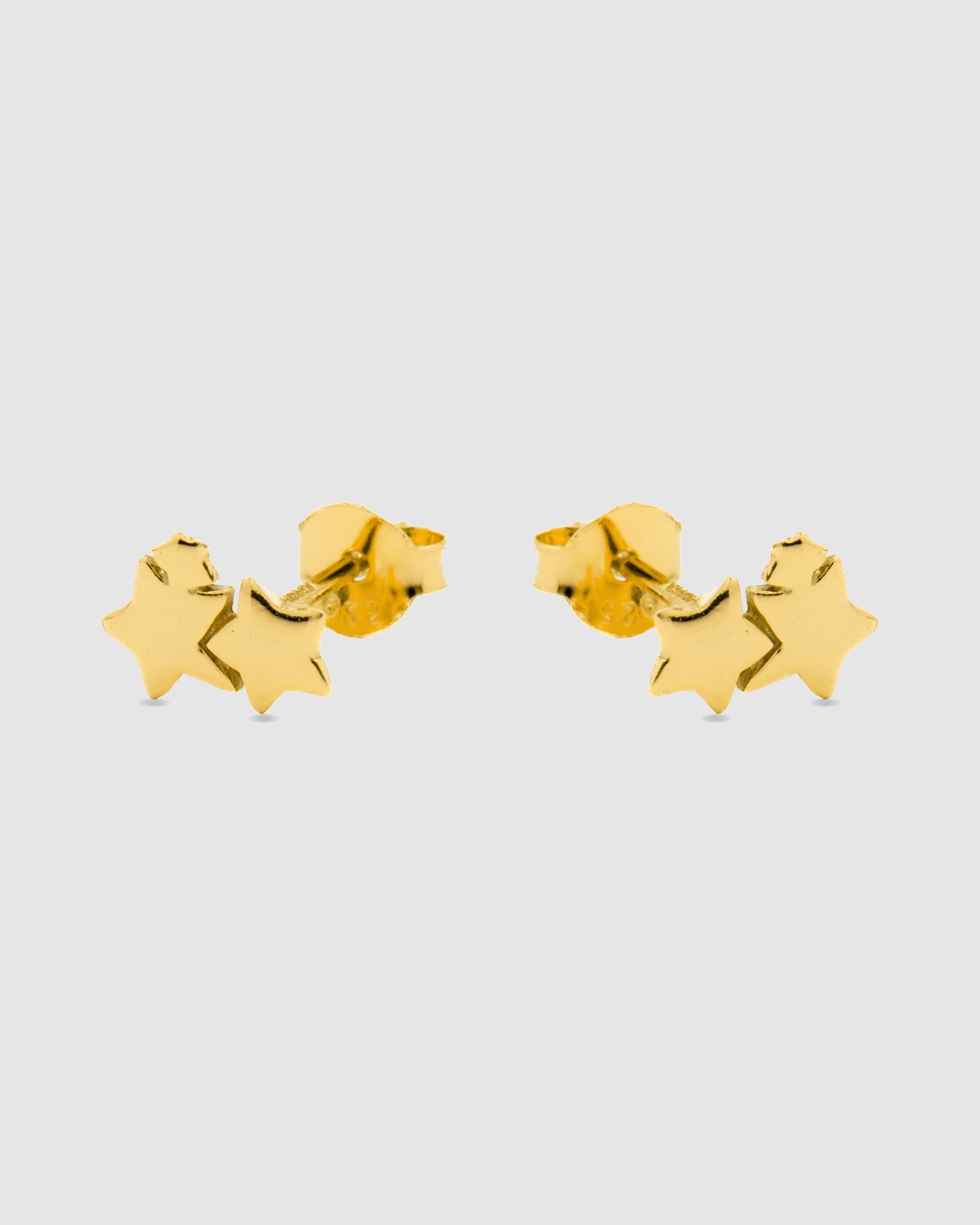 Brincos Essential de Prata de Lei 925 com Acabamento em Ouro Amarelo de 18 Quilates Amarelo-3