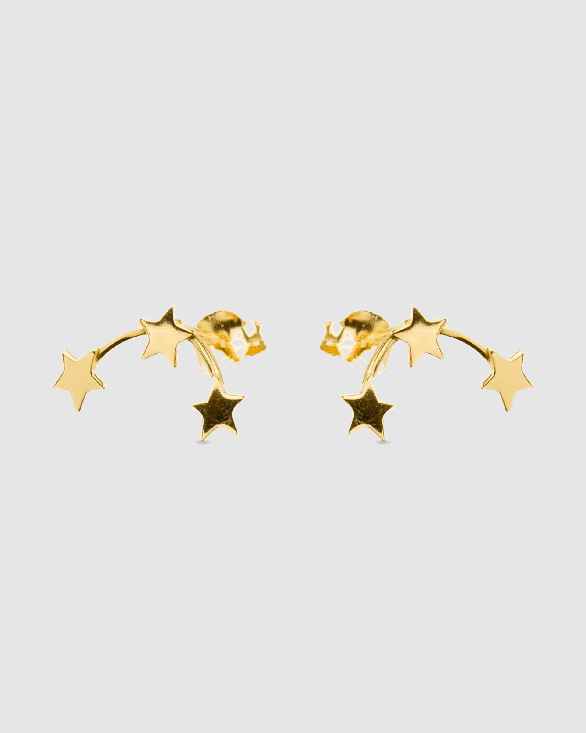 Brincos Essential de Prata de Lei 925 com Acabamento em Ouro Amarelo de 18 Quilates Dourado-3