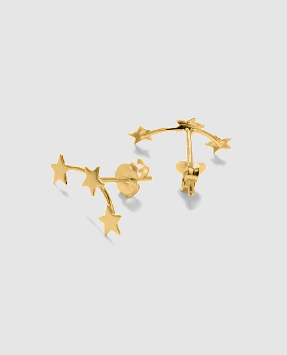 Brincos Essential de Prata de Lei 925 com Acabamento em Ouro Amarelo de 18 Quilates Dourado-6