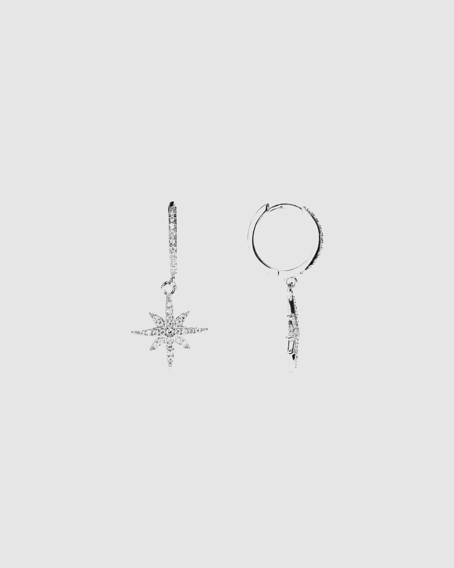 Brincos Essential de Prata de Lei 925 com Acabamento em Ródio e Zirconita Brilhante Prata-1