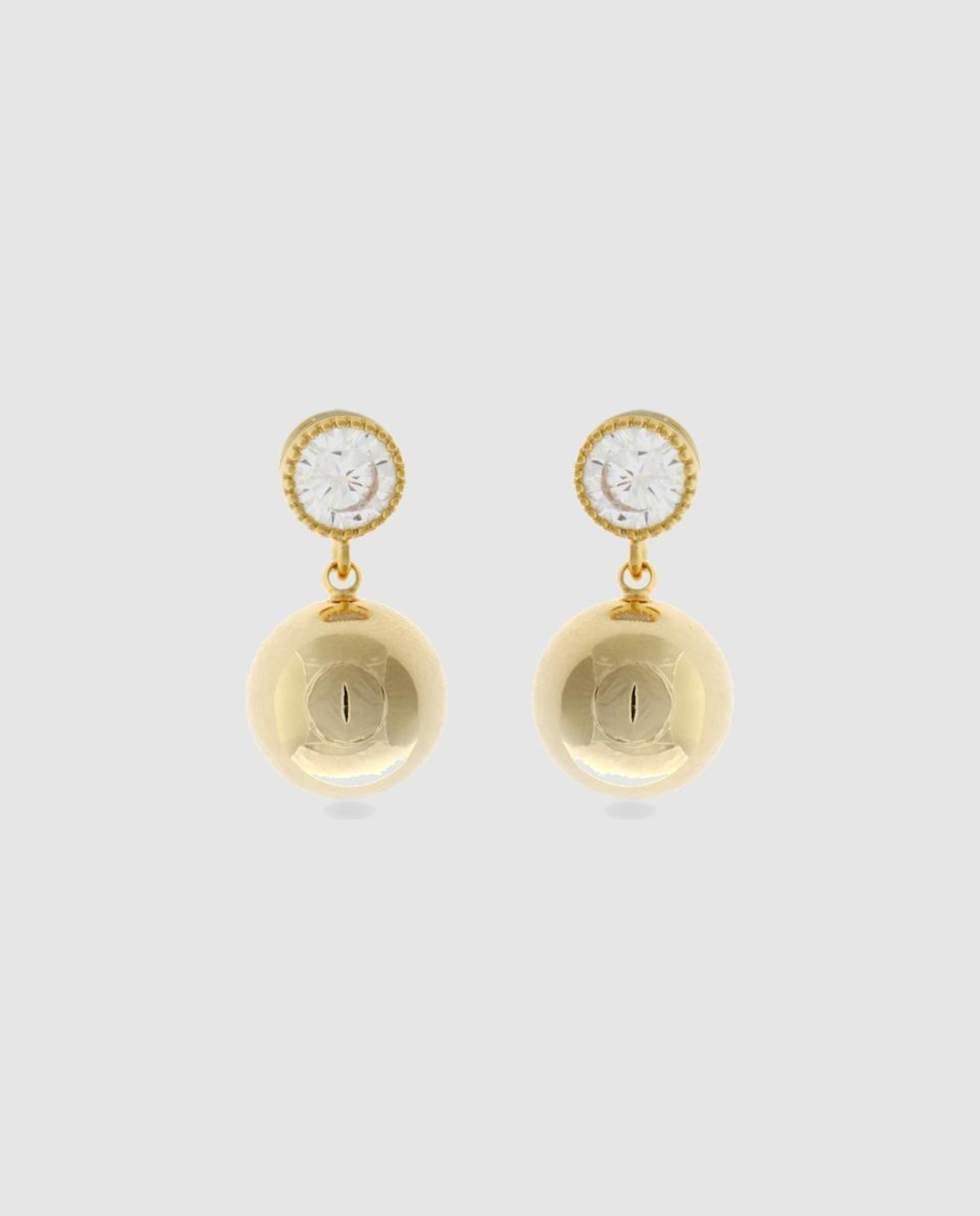 Brincos Basic Acabados em Ouro Amarelo de 18 Quilates Branco-1