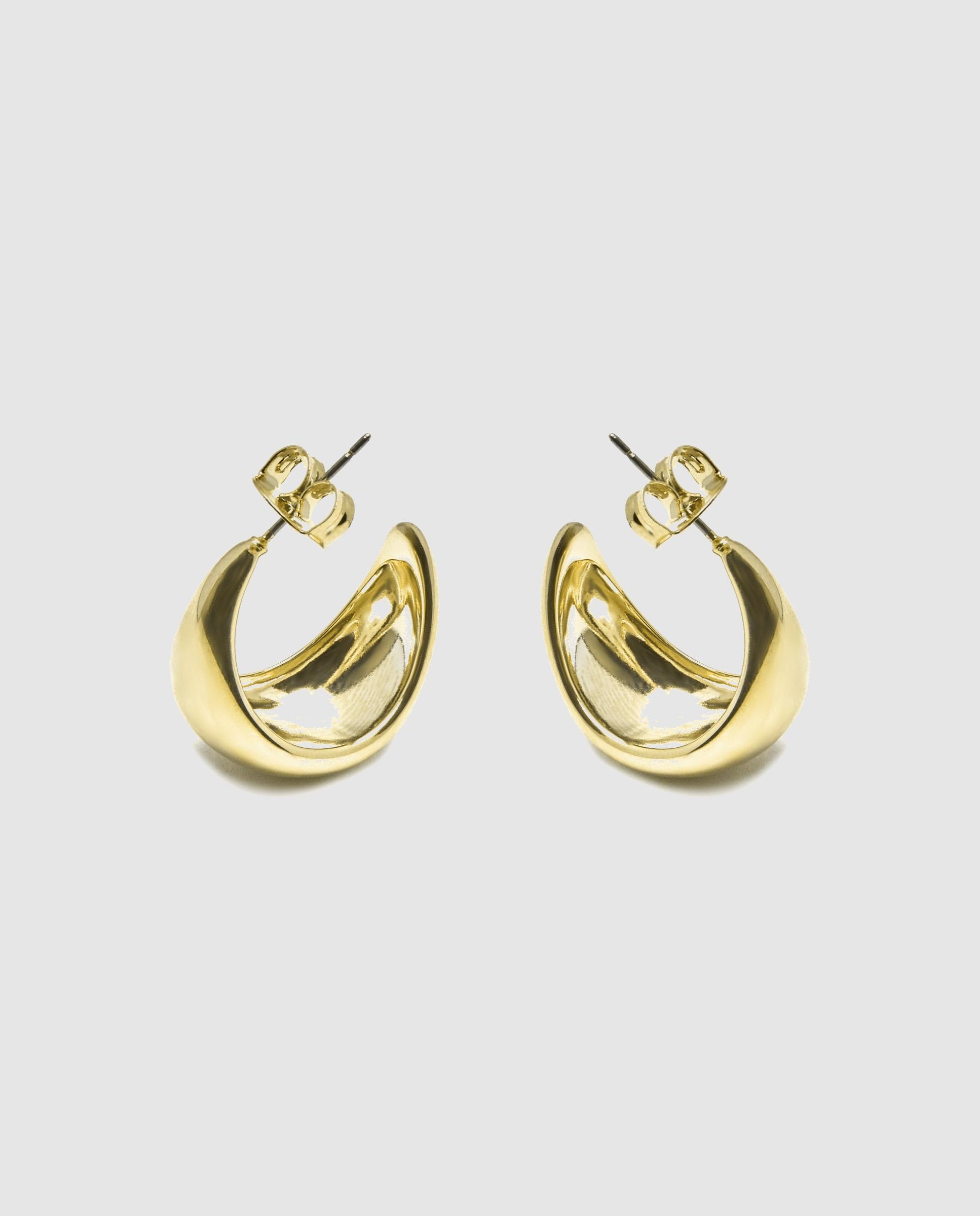 Brincos Basic com Acabamentos em Ouro Amarelo de 18 Quilates Dourado-3