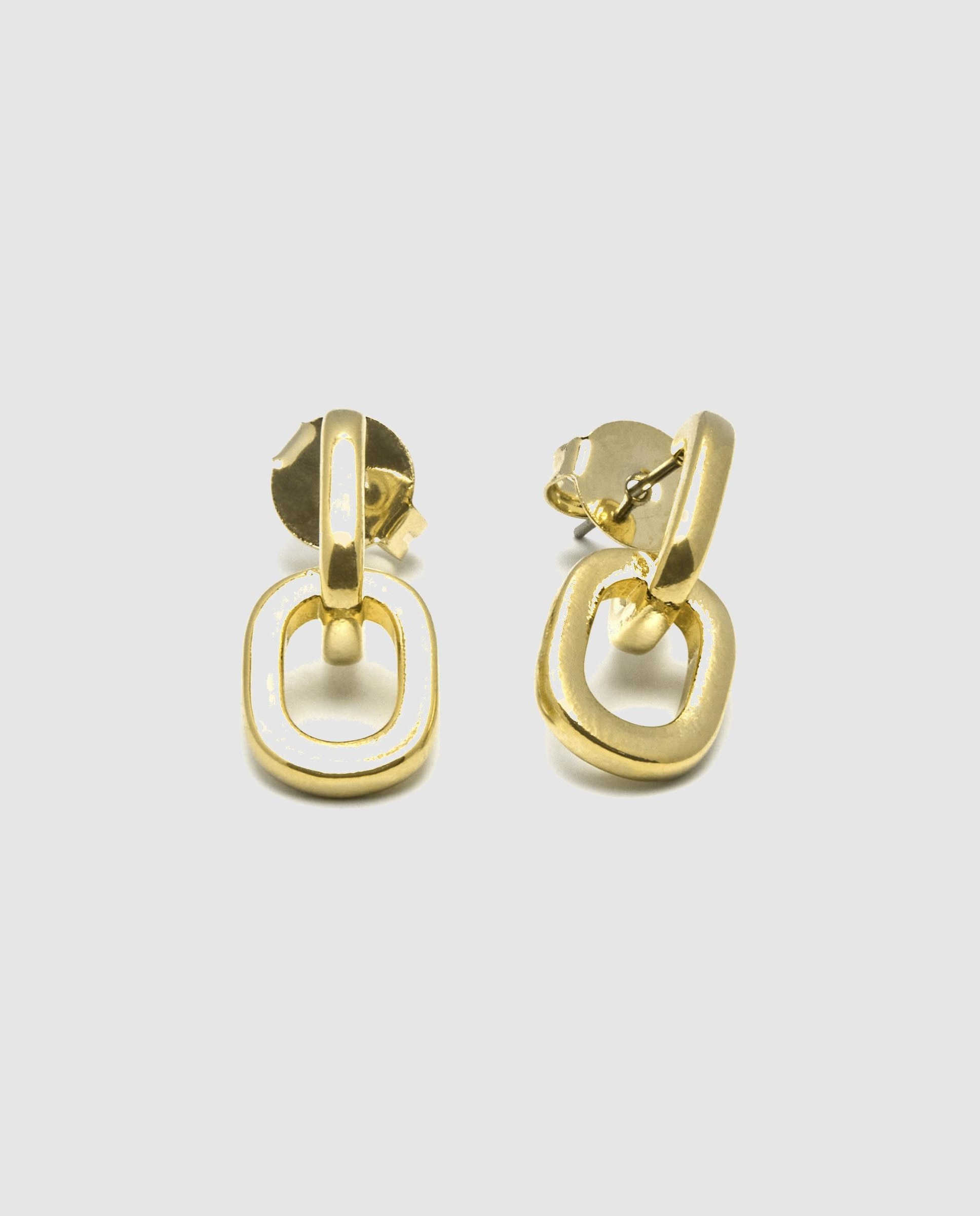 Brincos Basic Acabados em Ouro Amarelo de 18 Quilates Dourado-3