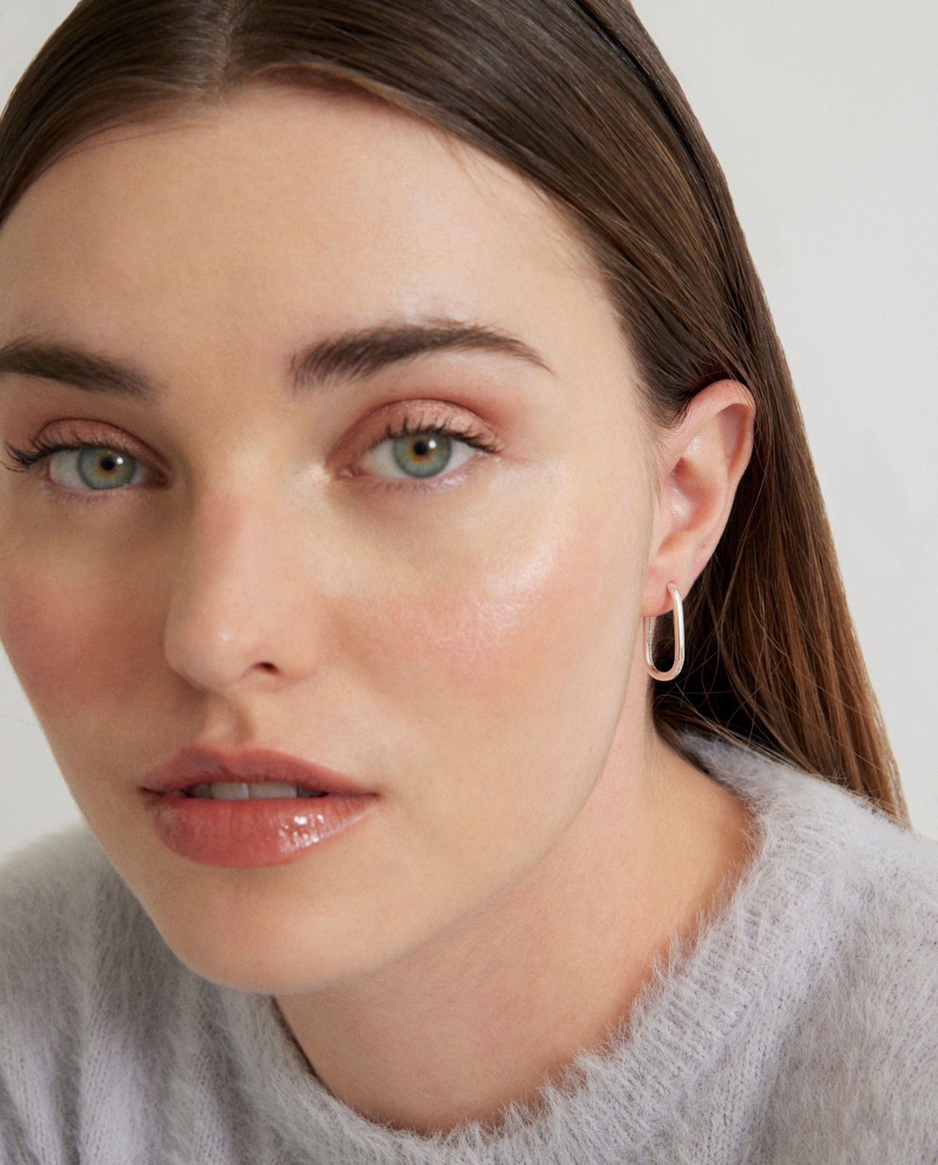 Brincos Basic com Acabamentos em Ródio Prata-2