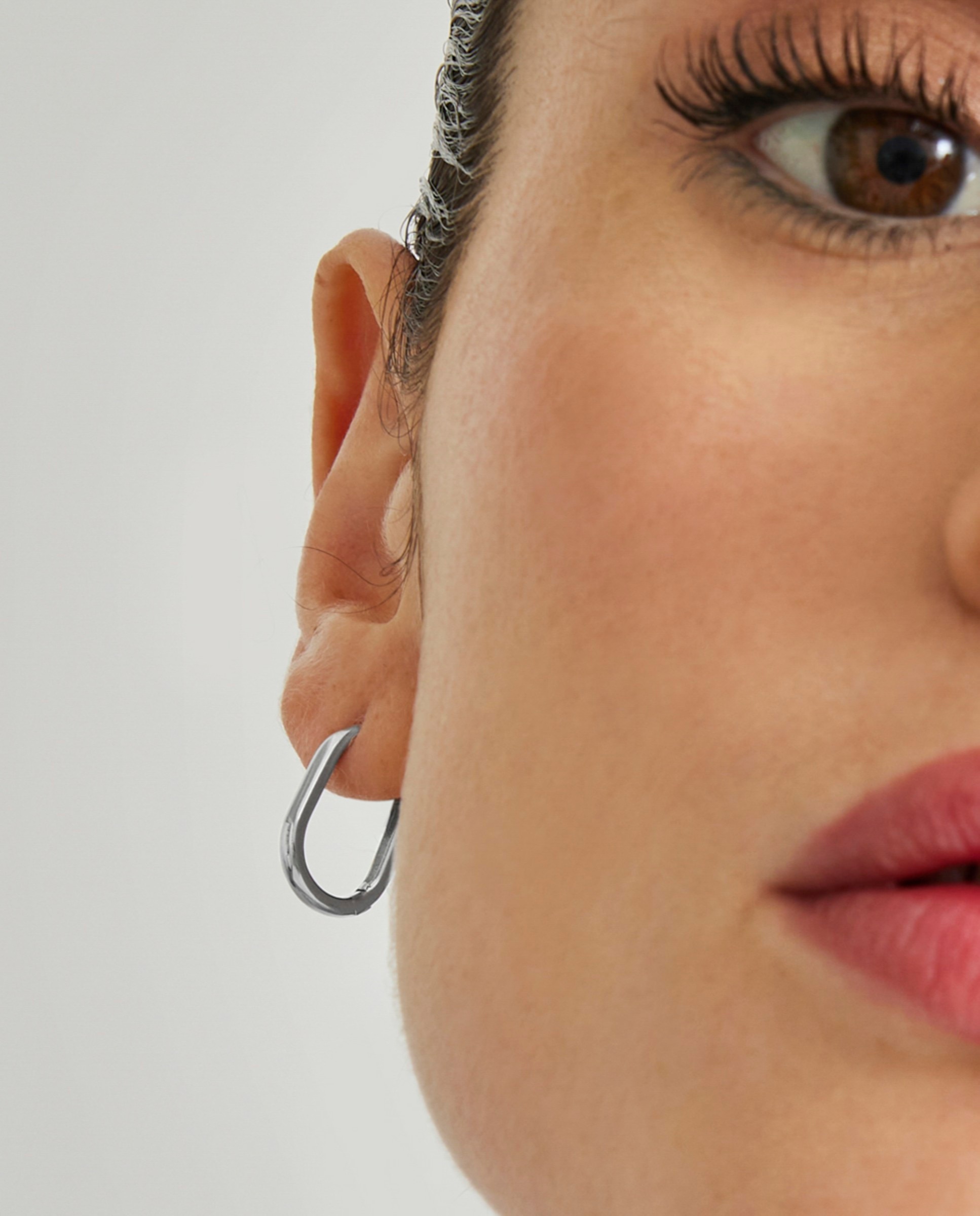 Brincos Basic com Acabamentos em Ródio Prata-3