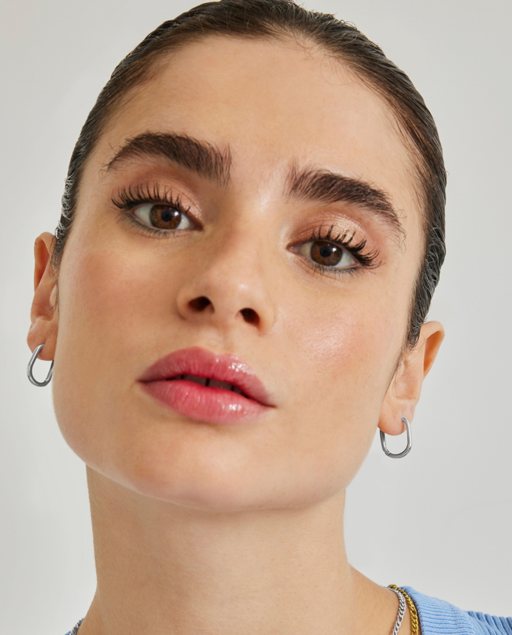 Brincos Basic com Acabamentos em Ródio Prata-4