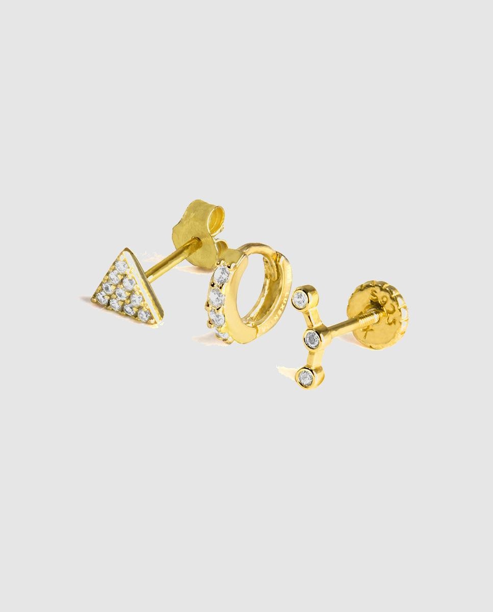 Imagem 0 de Piercing Personalizável de Prata de Lei 925 com Acabamento em Ouro Amarelo de 18 Quilates