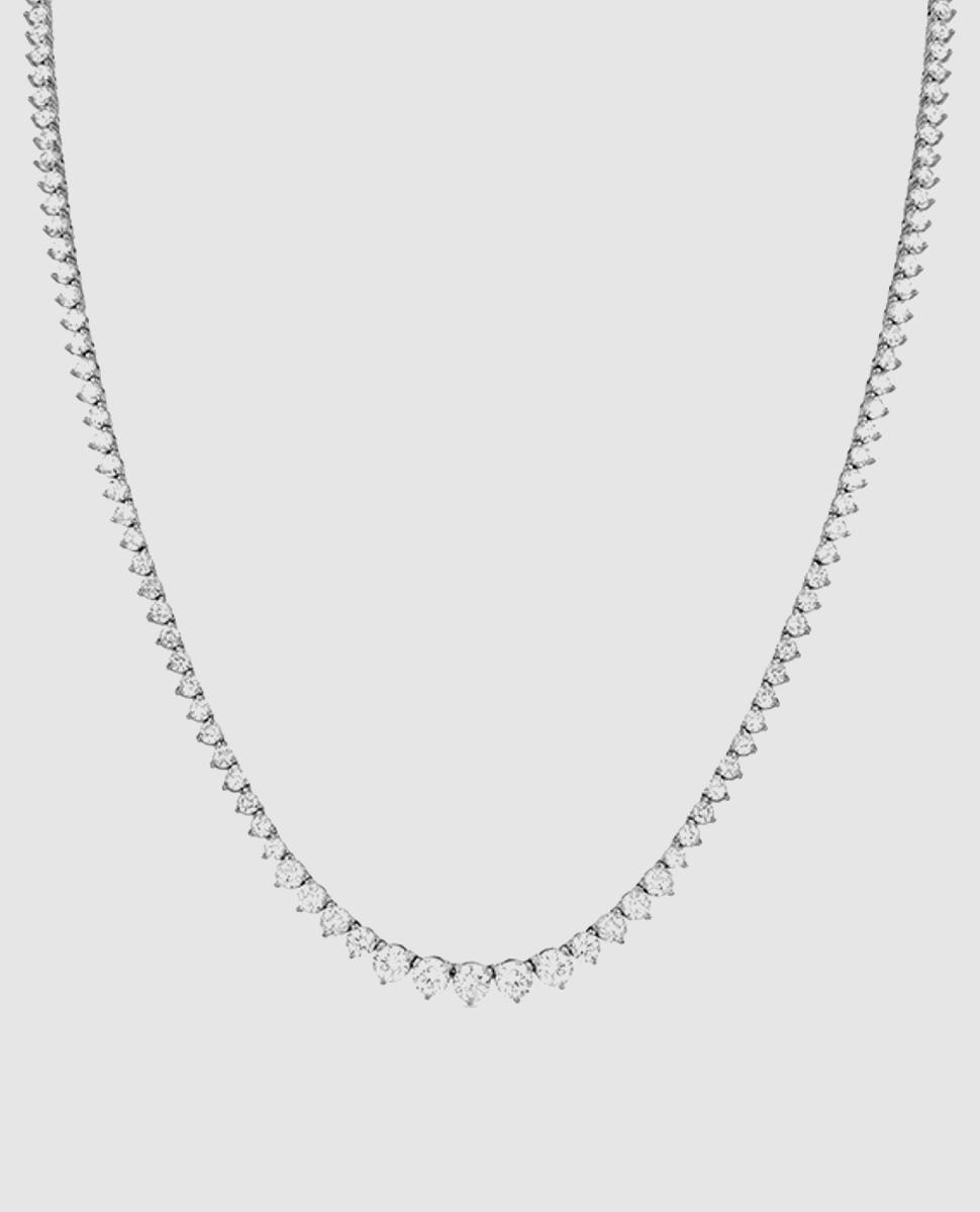 Colar Momentos para Brilhar de Prata de Lei 925 com Acabamento em Ródio e Zirconita Brilhante Prata-1