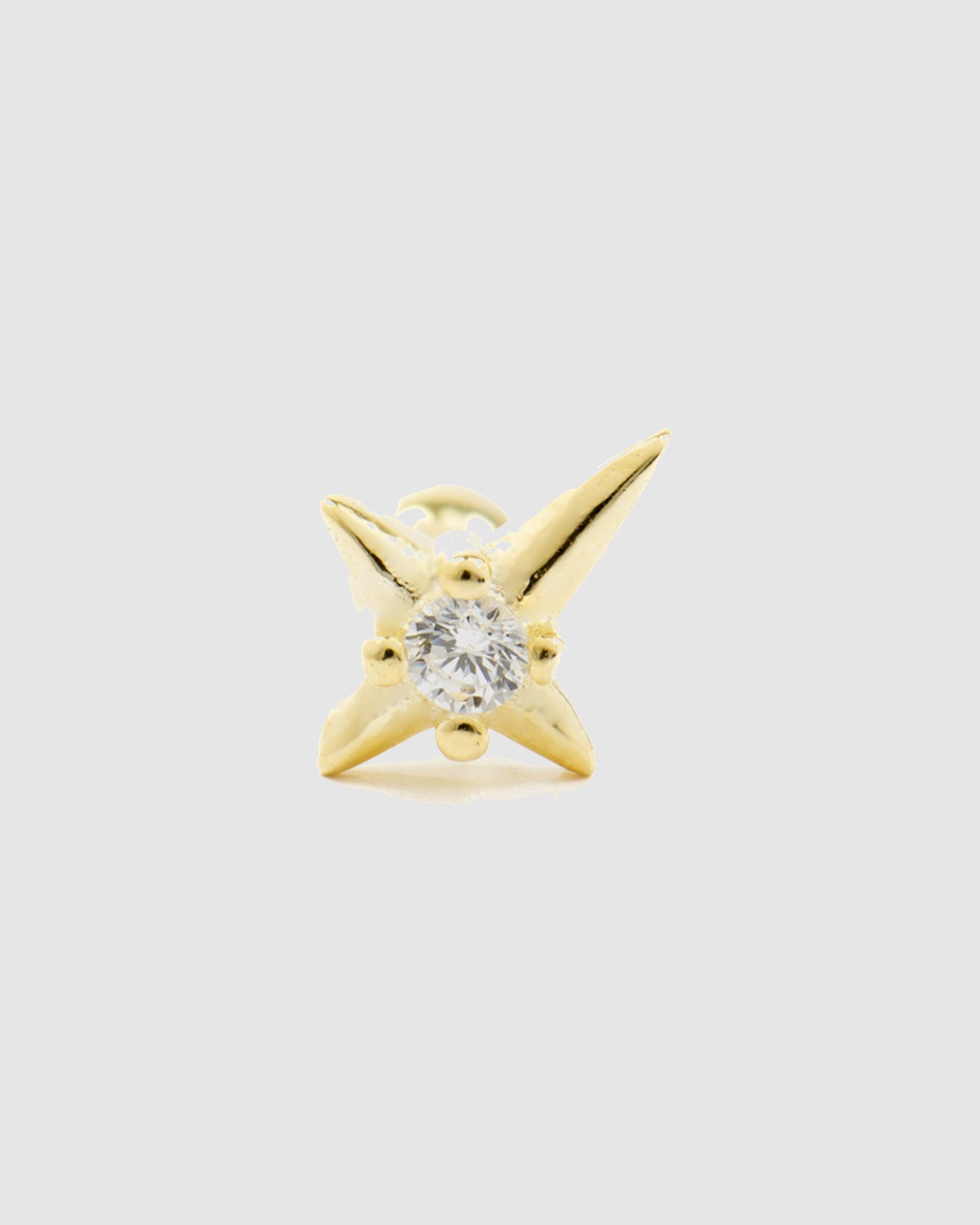 Piercing Personalizável de Prata de Lei 925 com Acabamento em Ouro Amarelo de 18 Quilates e Zirconita Brilhante Branco-3