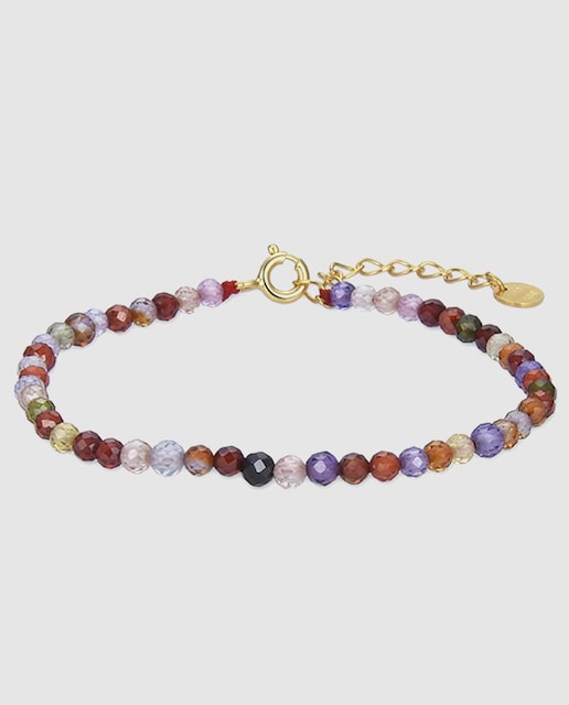 Imagem 0 de Pulseira Trendy Acabada em Ouro Amarelo de 18k com Cristal Multicolor