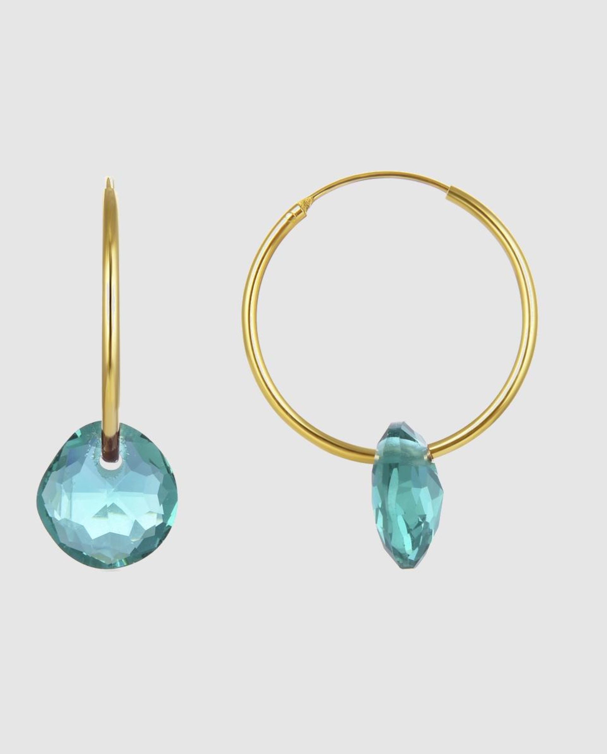 Brincos de Aro Atelier de Prata de Lei 925 com Acabamentos em Ouro de 18 Quilates com Quartzo Hidrotermal Verde Roxo-1