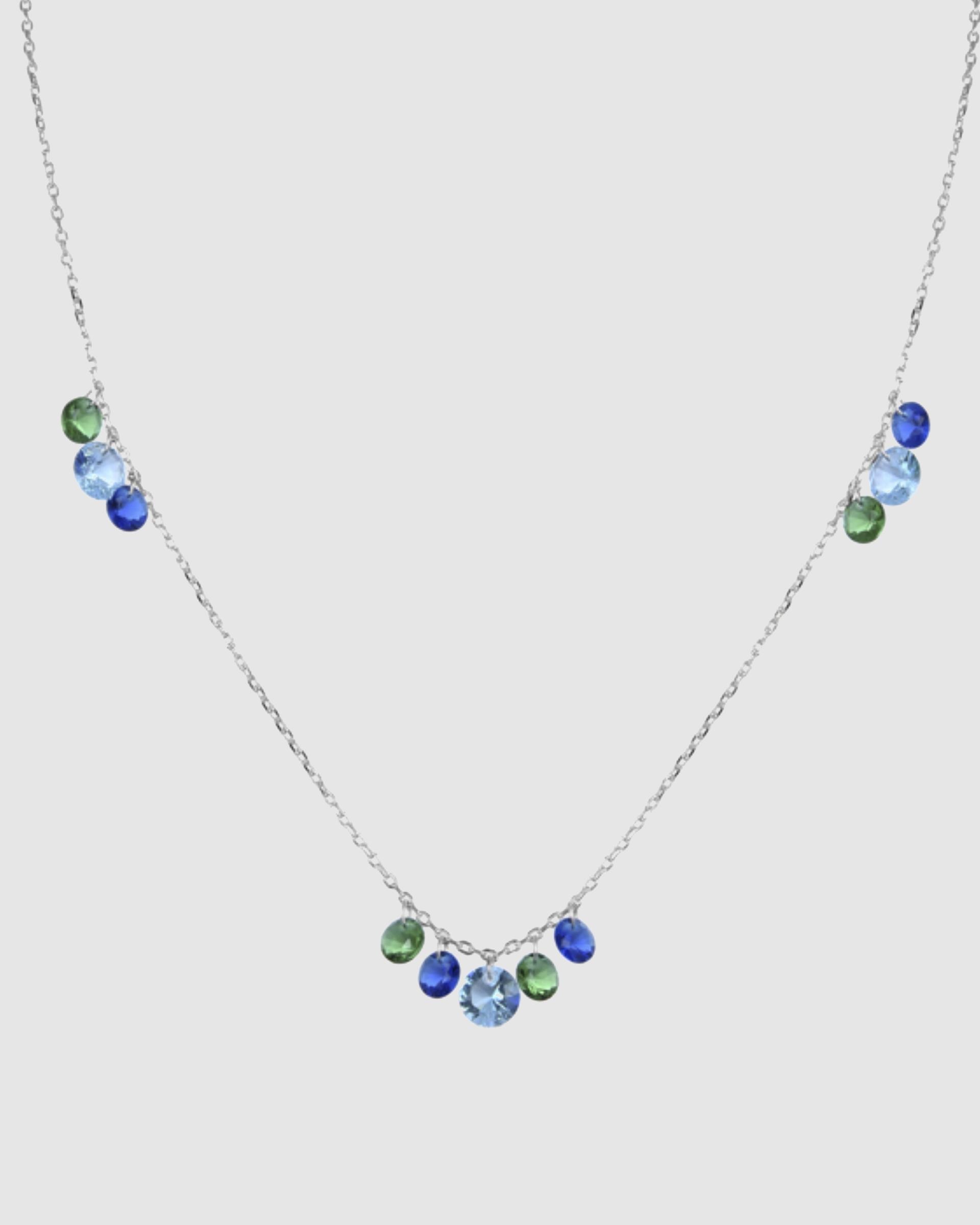 Colar Pide Un Deseo de Prata de Lei 925 com Acabamento em Ródio e Zirconita Multicolor Multicolor-1