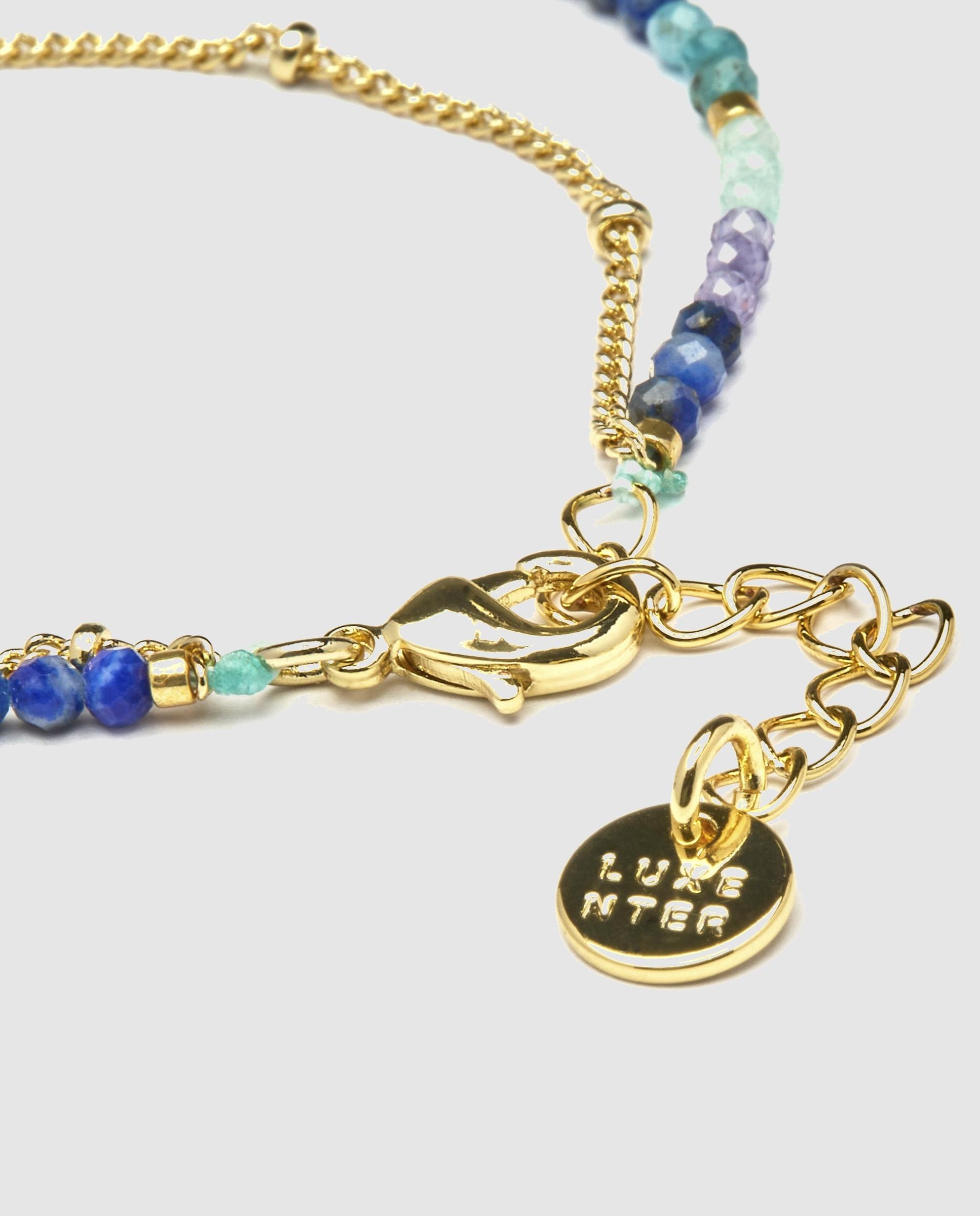 Pulseira de Corrente Trendy Acabada em Ouro de 18 Quilates com Cristal Azul-escuro Azul-7