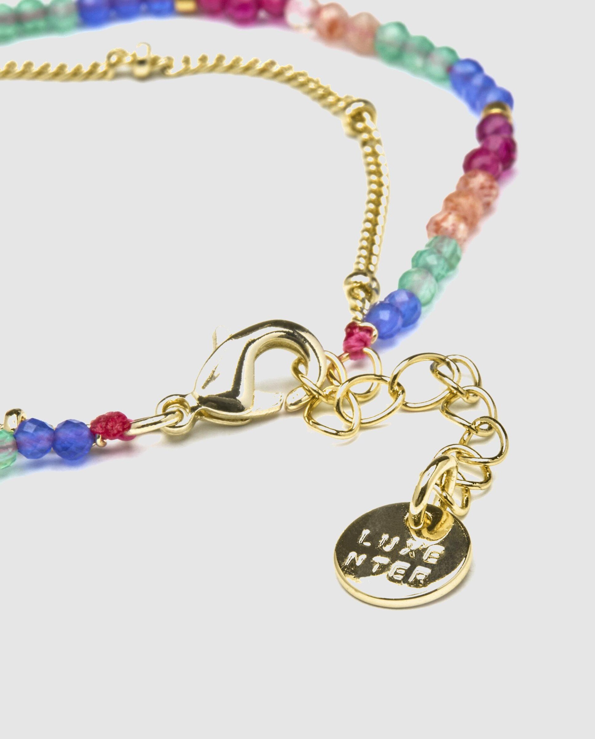 Pulseira de Corrente Trendy Acabada em Ouro de 18 Quilates com Cristal Multicolor Multicolor-7