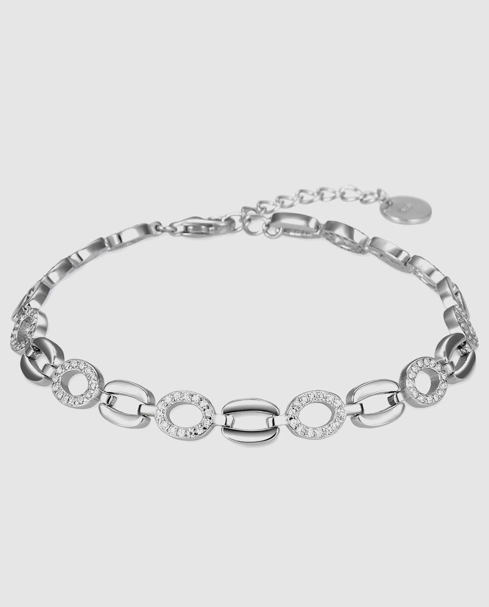 Pulseira de Corrente Momentos para Brilhar de Prata de Lei 925 Acabada em Ródio com Zirconita Brilhante Prata brilhante / Transparente-1