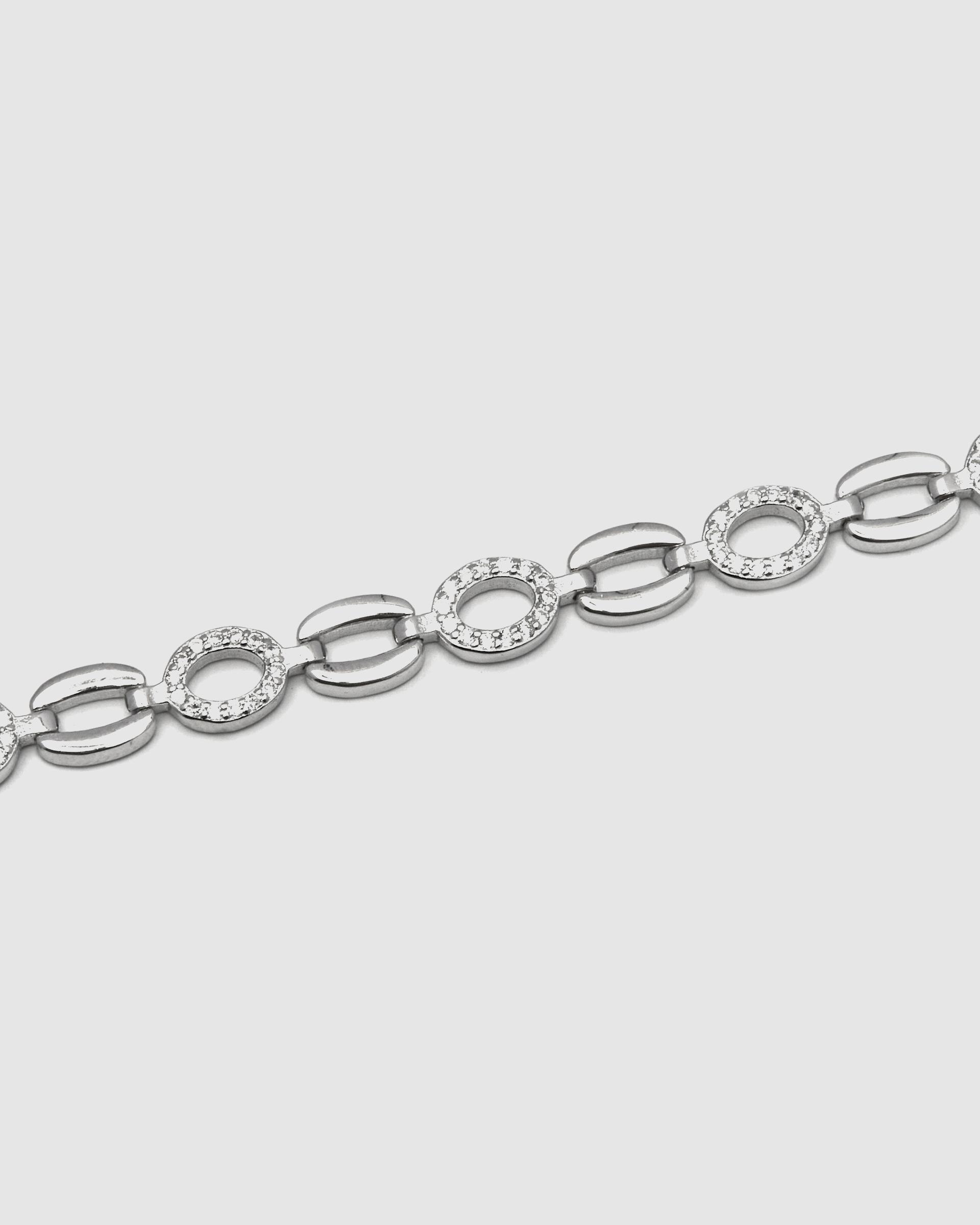 Pulseira de Corrente Momentos para Brilhar de Prata de Lei 925 Acabada em Ródio com Zirconita Brilhante Prata brilhante / Transparente-5