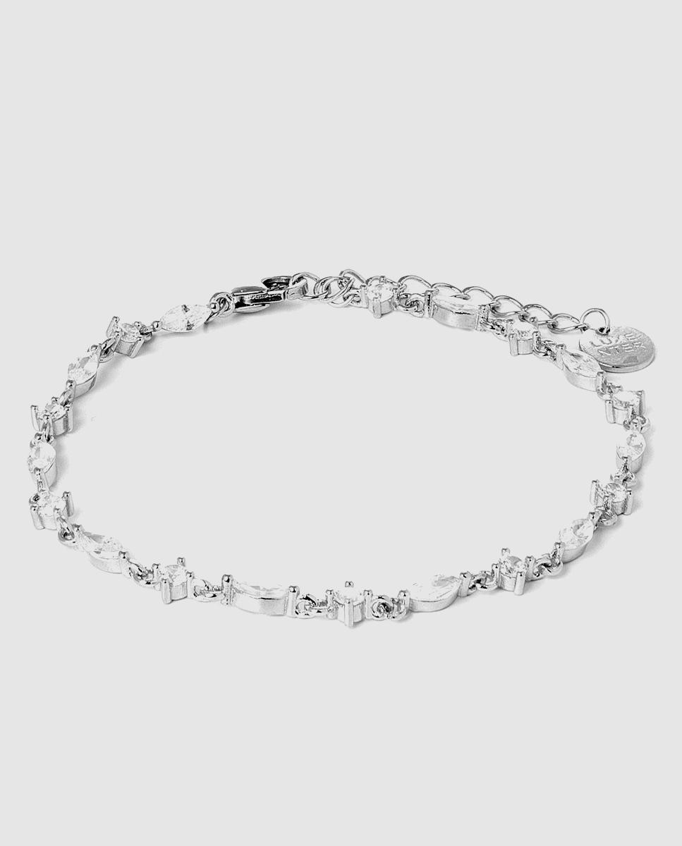 Imagem 0 de Pulseira de Corrente Momentos para Brilhar de Prata de Lei 925 Acabada em Ródio com Zirconita Brilhante