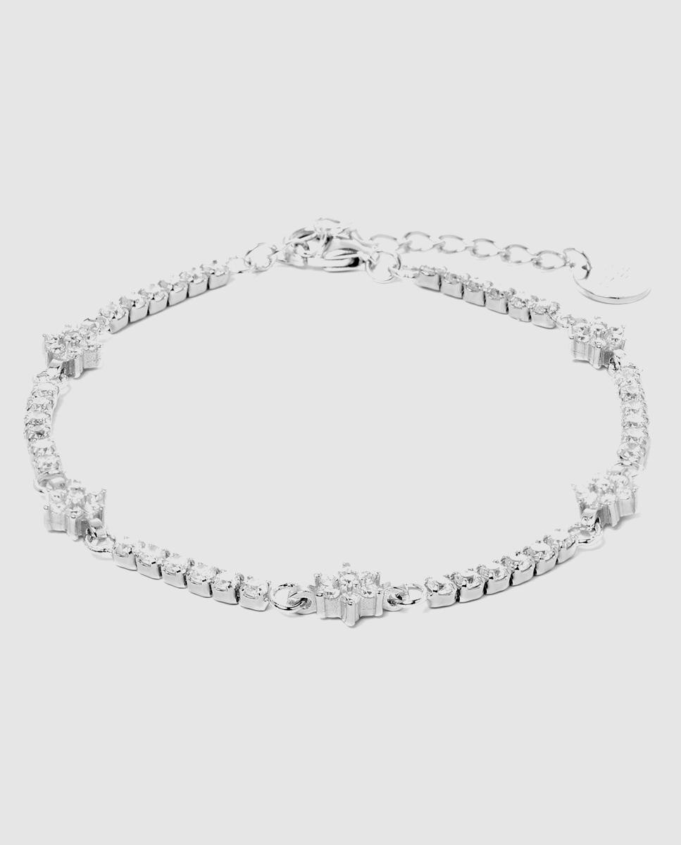 Pulseira de Corrente Momentos para Brilhar de Prata de Lei 925 Acabada em Ródio com Zirconita Brilhante Prata brilhante / Transparente-1