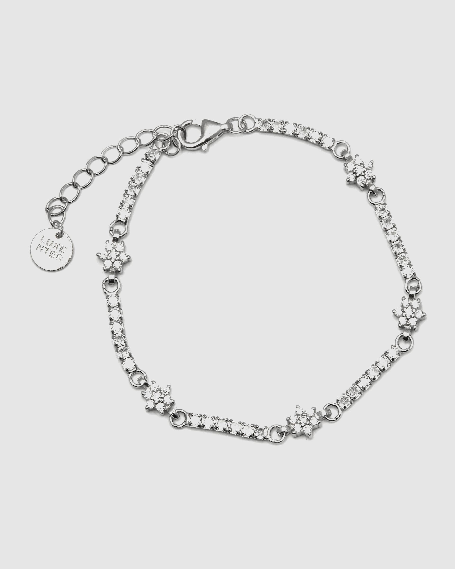 Pulseira de Corrente Momentos para Brilhar de Prata de Lei 925 Acabada em Ródio com Zirconita Brilhante Prata brilhante / Transparente-3