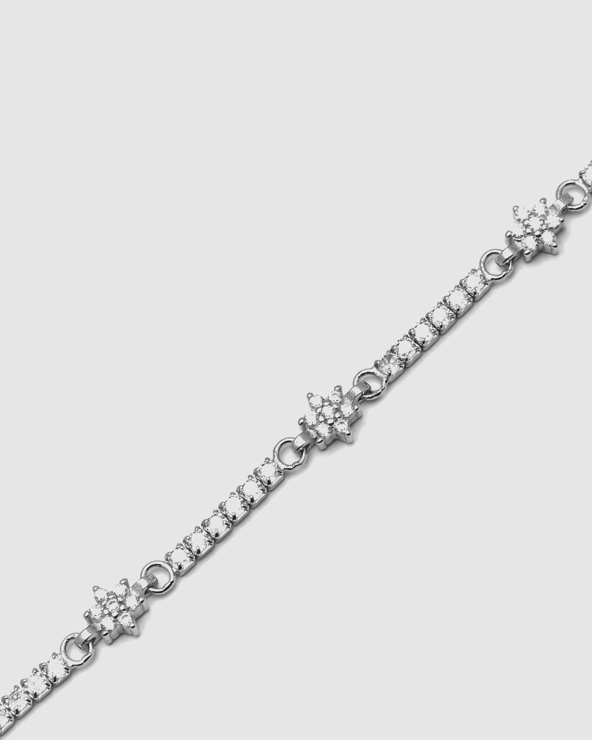 Pulseira de Corrente Momentos para Brilhar de Prata de Lei 925 Acabada em Ródio com Zirconita Brilhante Prata brilhante / Transparente-5