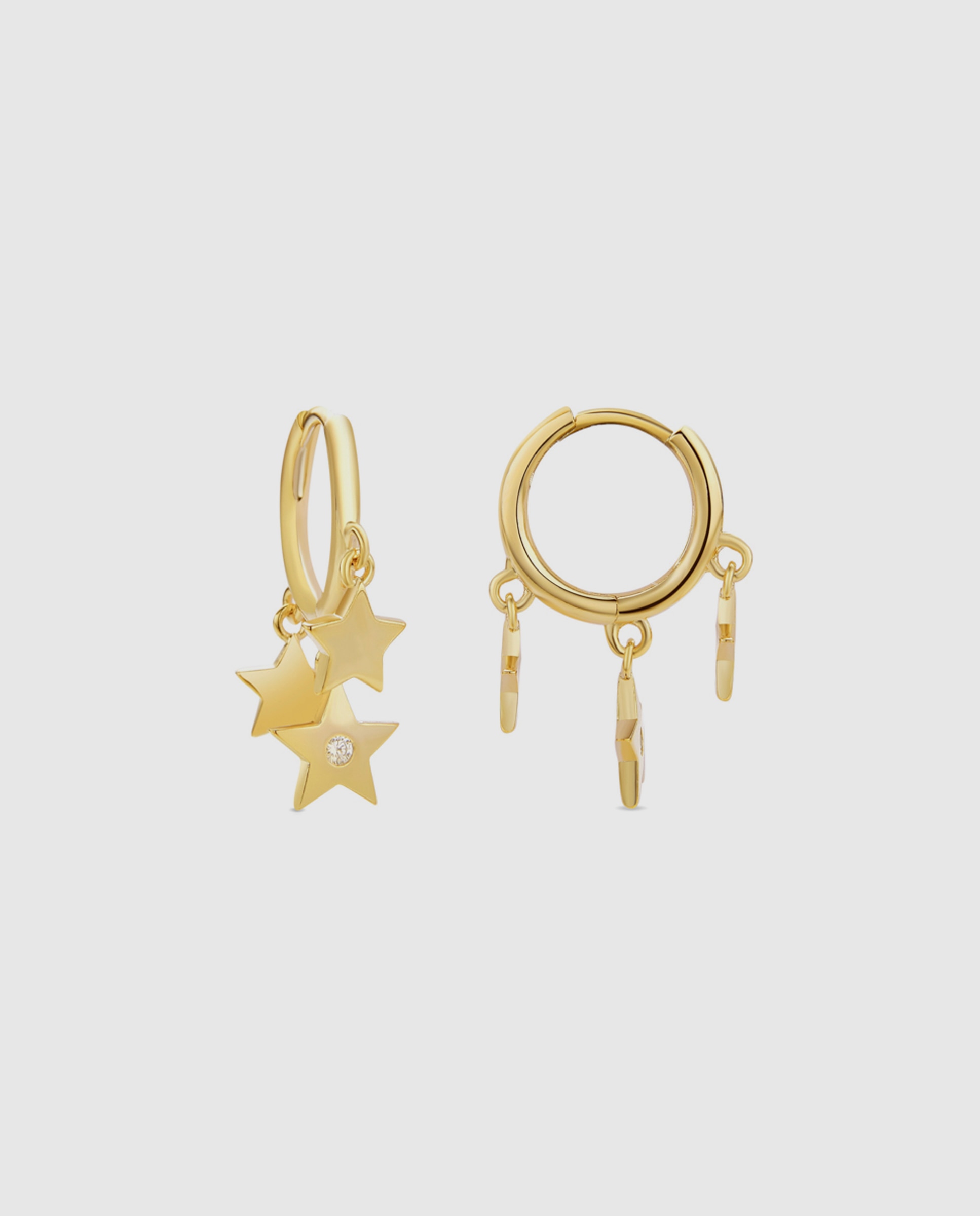 Imagem 0 de Brincos de Argola Basic Acabados em Ouro Amarelo de 18 Quilates com Zircônia Brilhante