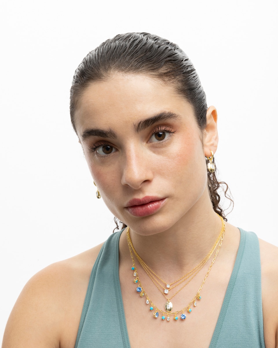 Colar Pide Un Deseo de Prata de Lei 925 com Acabamento em Ouro de 18 Quilates e Zirconita Brilhante Ouro-5