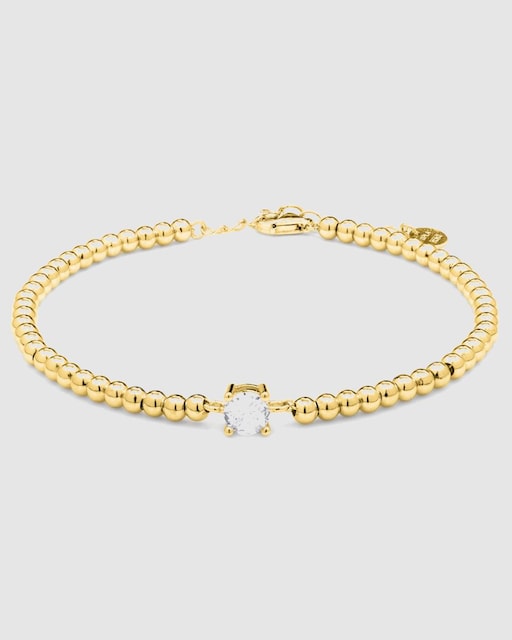 Imagem 0 de Pulseira Pide Un Deseo Acabada de Ouro de 18k com Zirconita Brilhante