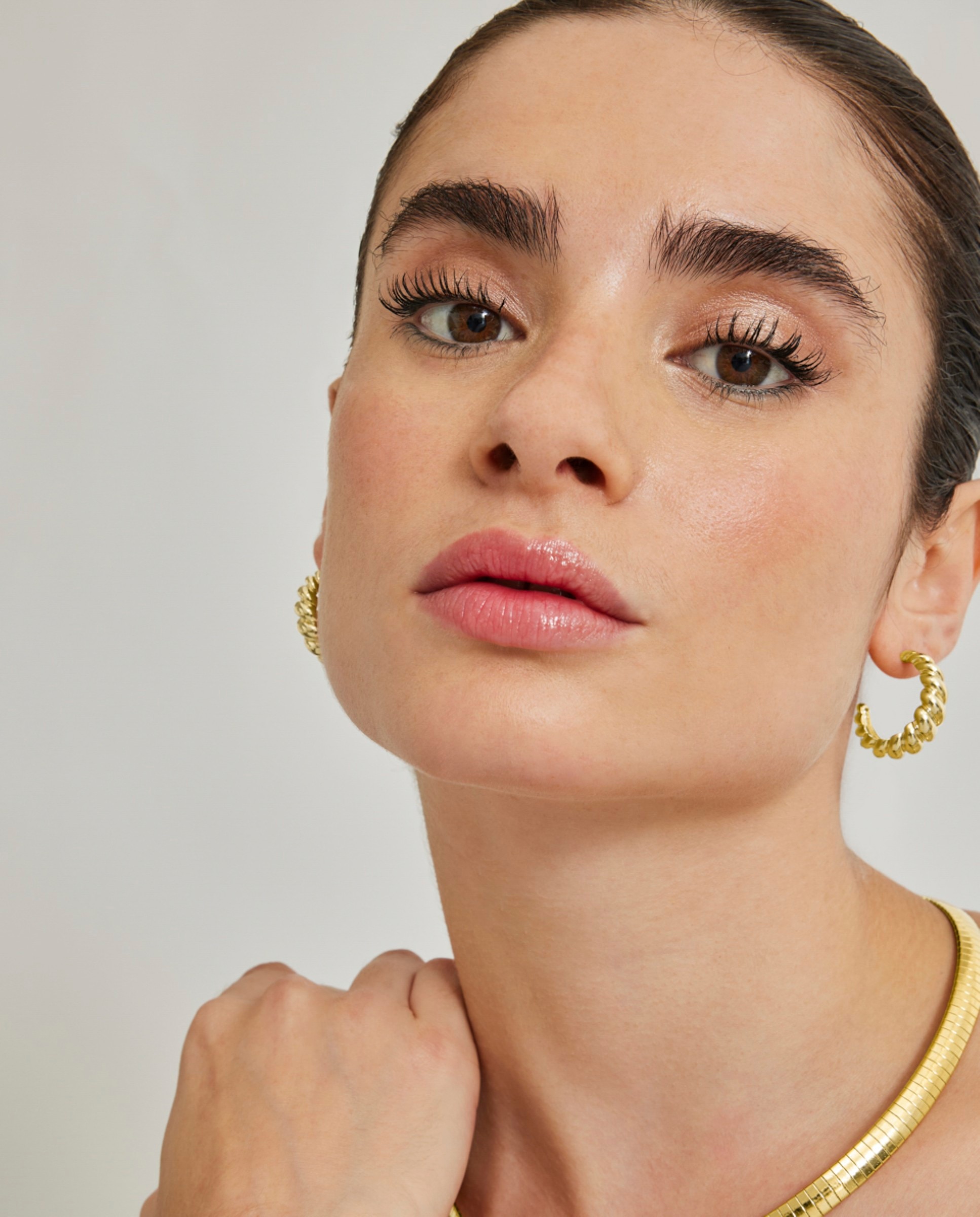 Brincos Basic com Acabamento em Ouro de 18 Quilates Dourado-2