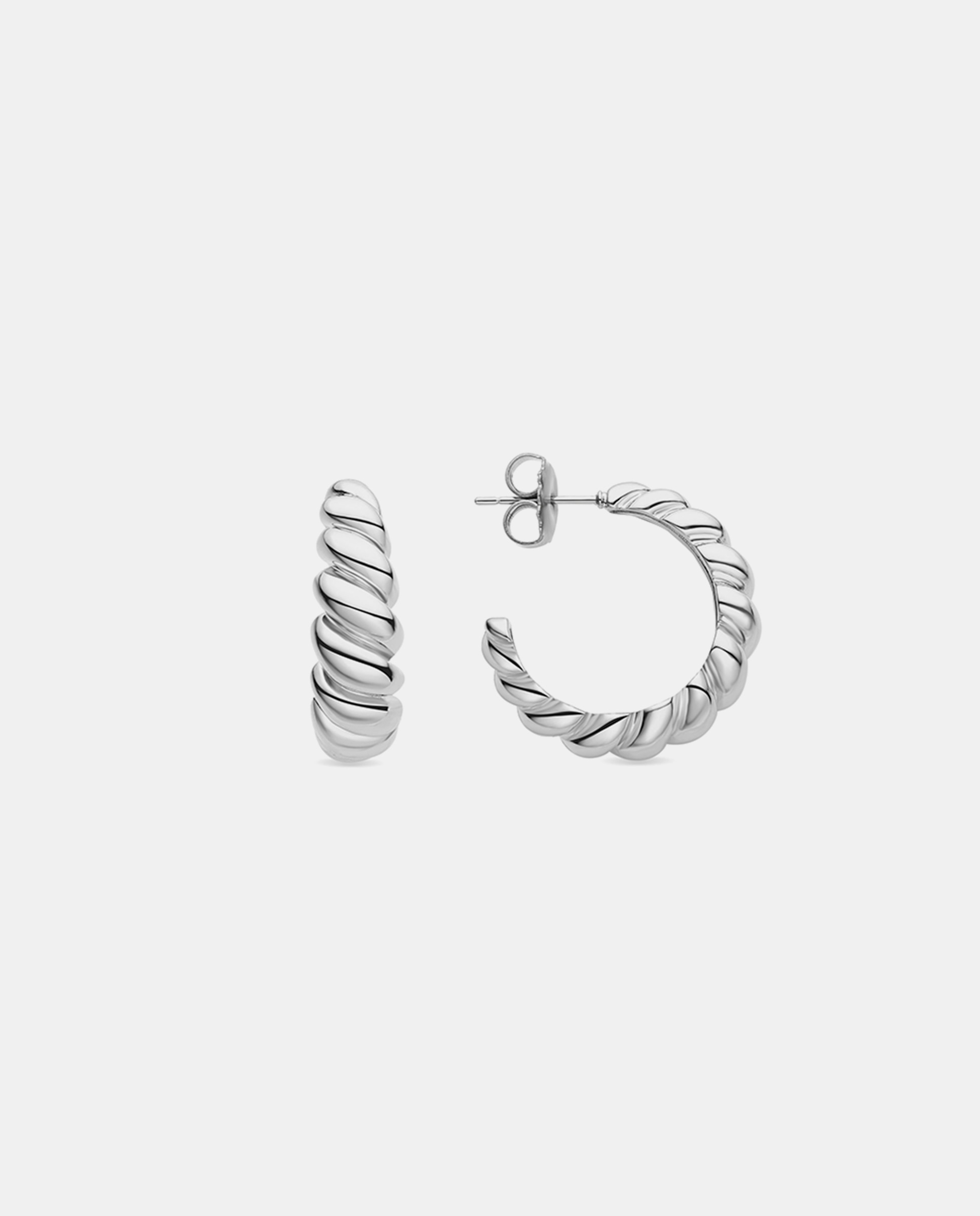 Brincos de Argola Basic Acabados em Ródio Prata mate-1