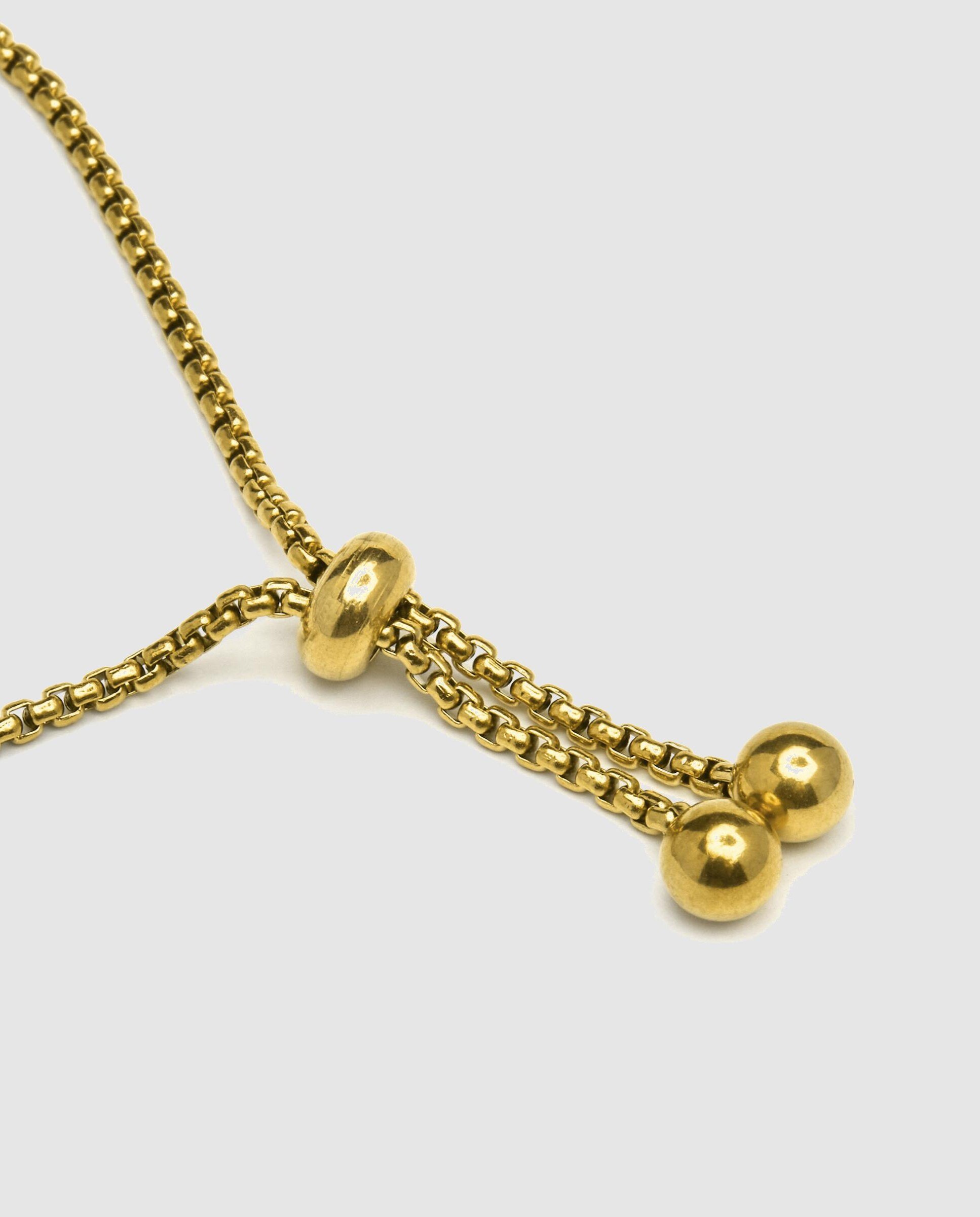 Pulseira de Corrente Letras de Aço Acabada em Ouro Amarelo de 18 Quilates com Madrepérola Branca Branco-6