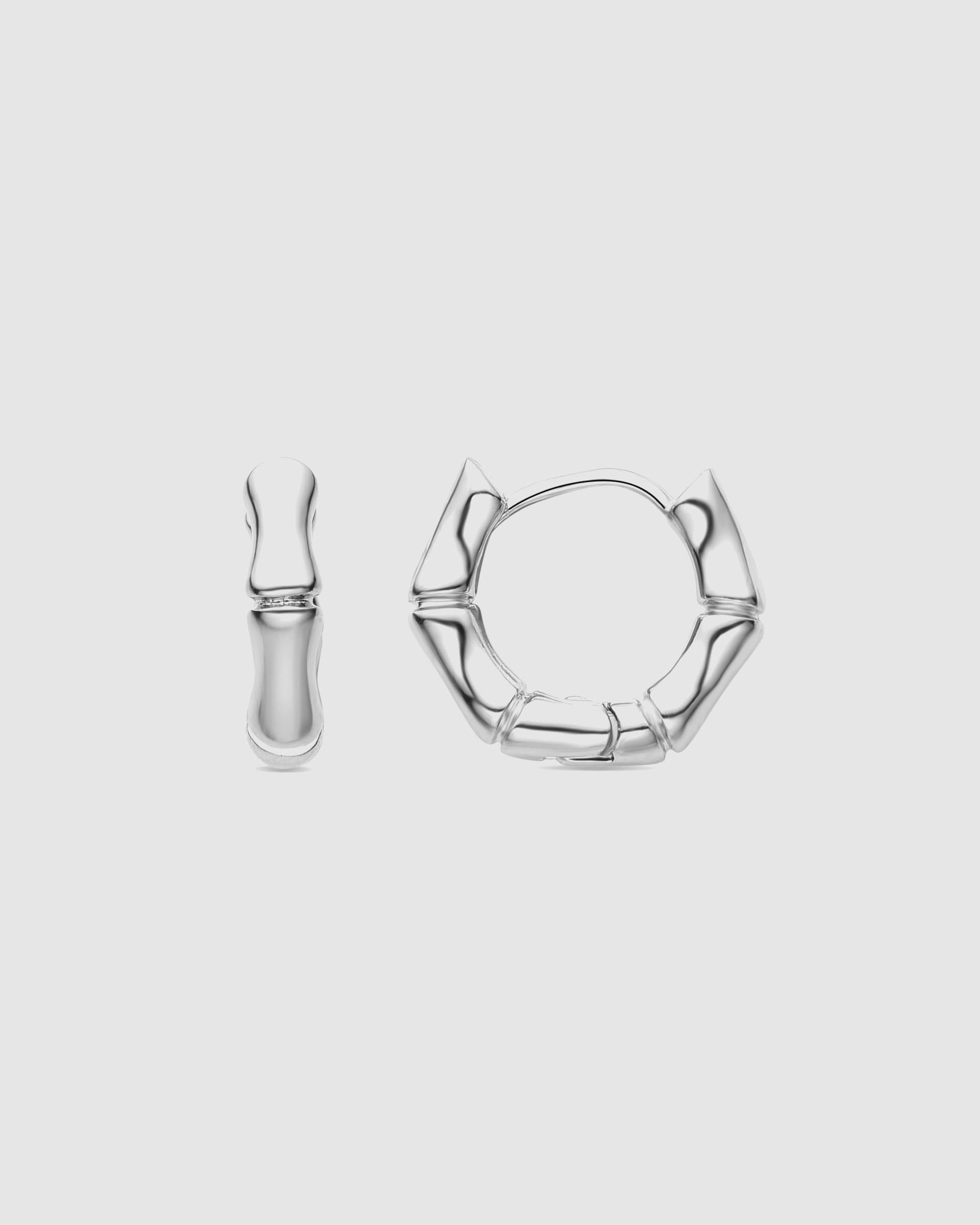 Brincos de Argola Basic Acabados em Ródio com Zirconita Brilhante Prata-1