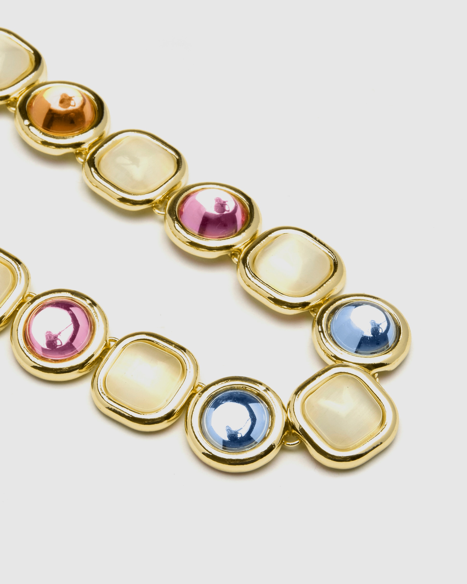 Colar África Acabado em Ouro Amarelo de 18 Quilates com Cristal Multicolor Ouro-4