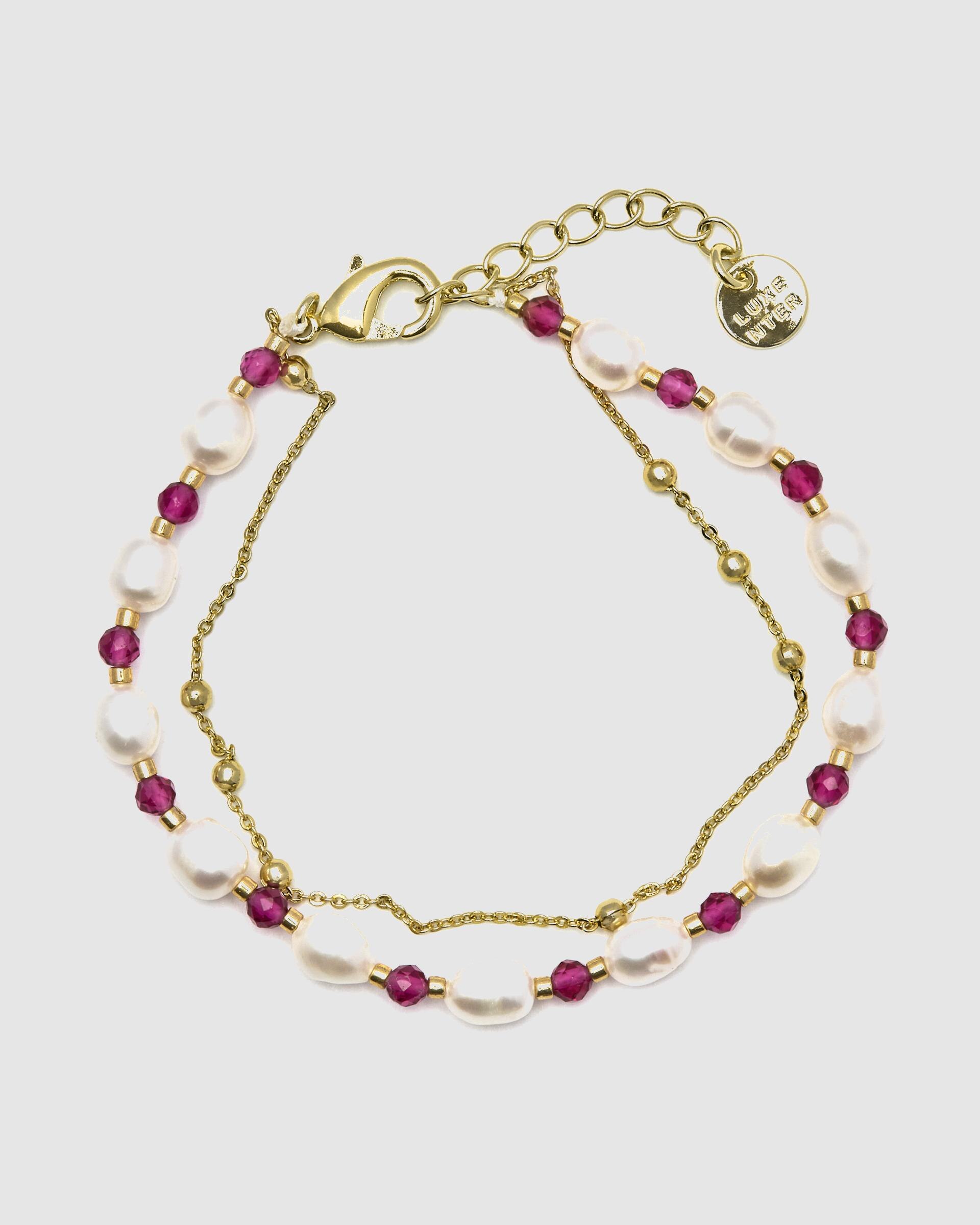 Pulseira de Corrente África Acabada em Ouro Amarelo de 18 Quilates com Pérola Branca Ouro-3