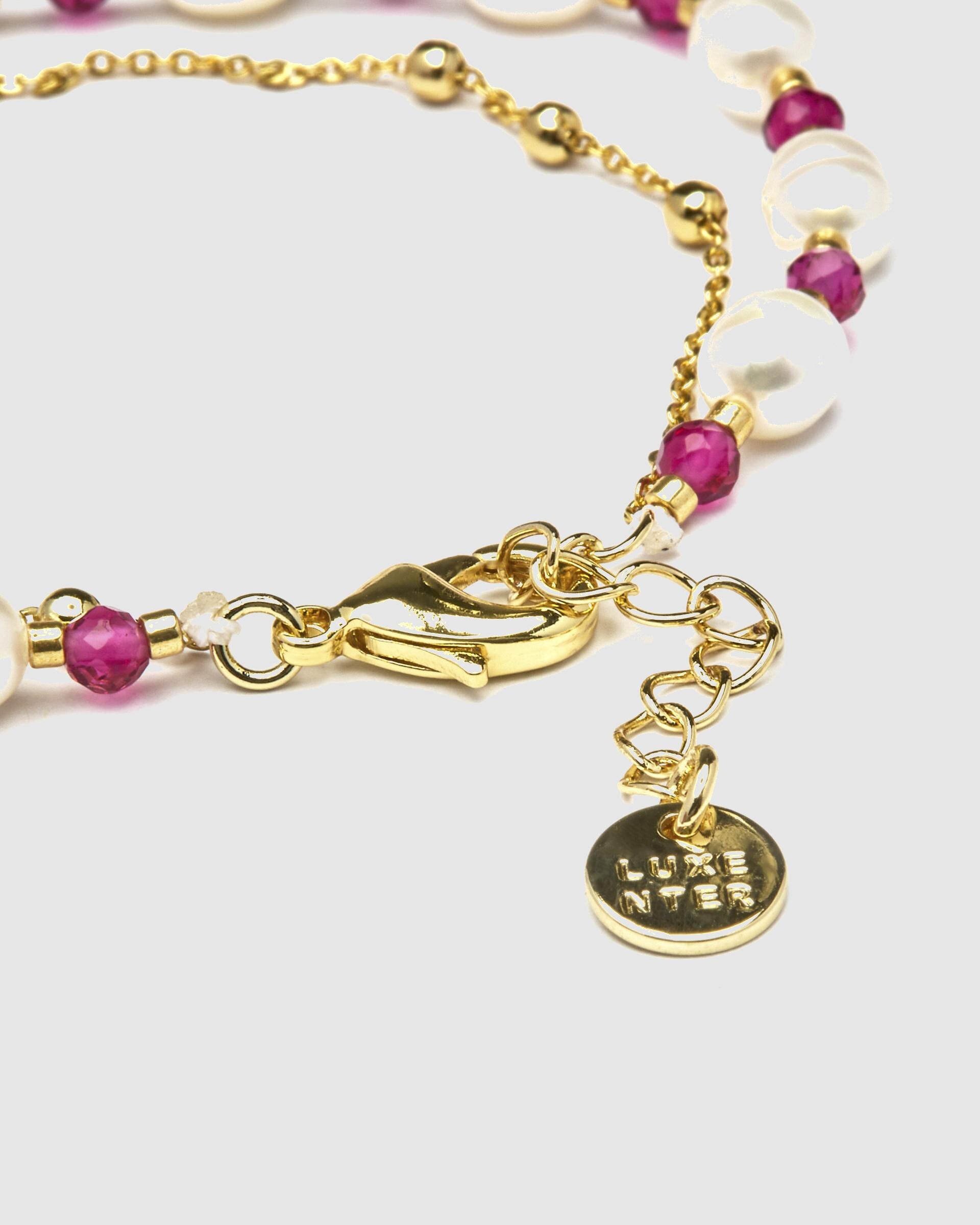 Pulseira de Corrente África Acabada em Ouro Amarelo de 18 Quilates com Pérola Branca Ouro-7