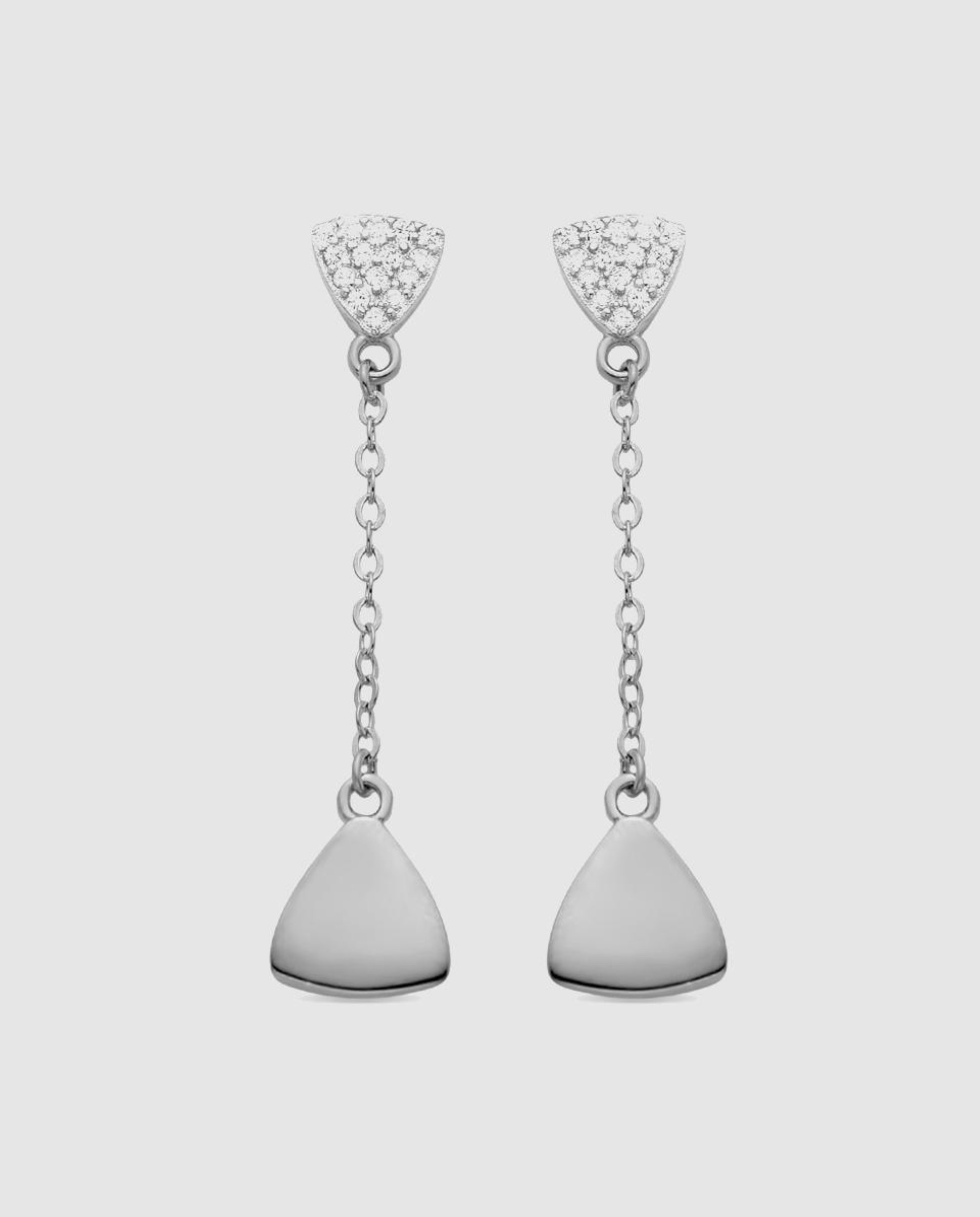 Brincos Momentos para Brilhar de Prata de Lei 925 com Acabamentos em Ródio e Zirconita Brilhante Branco-1