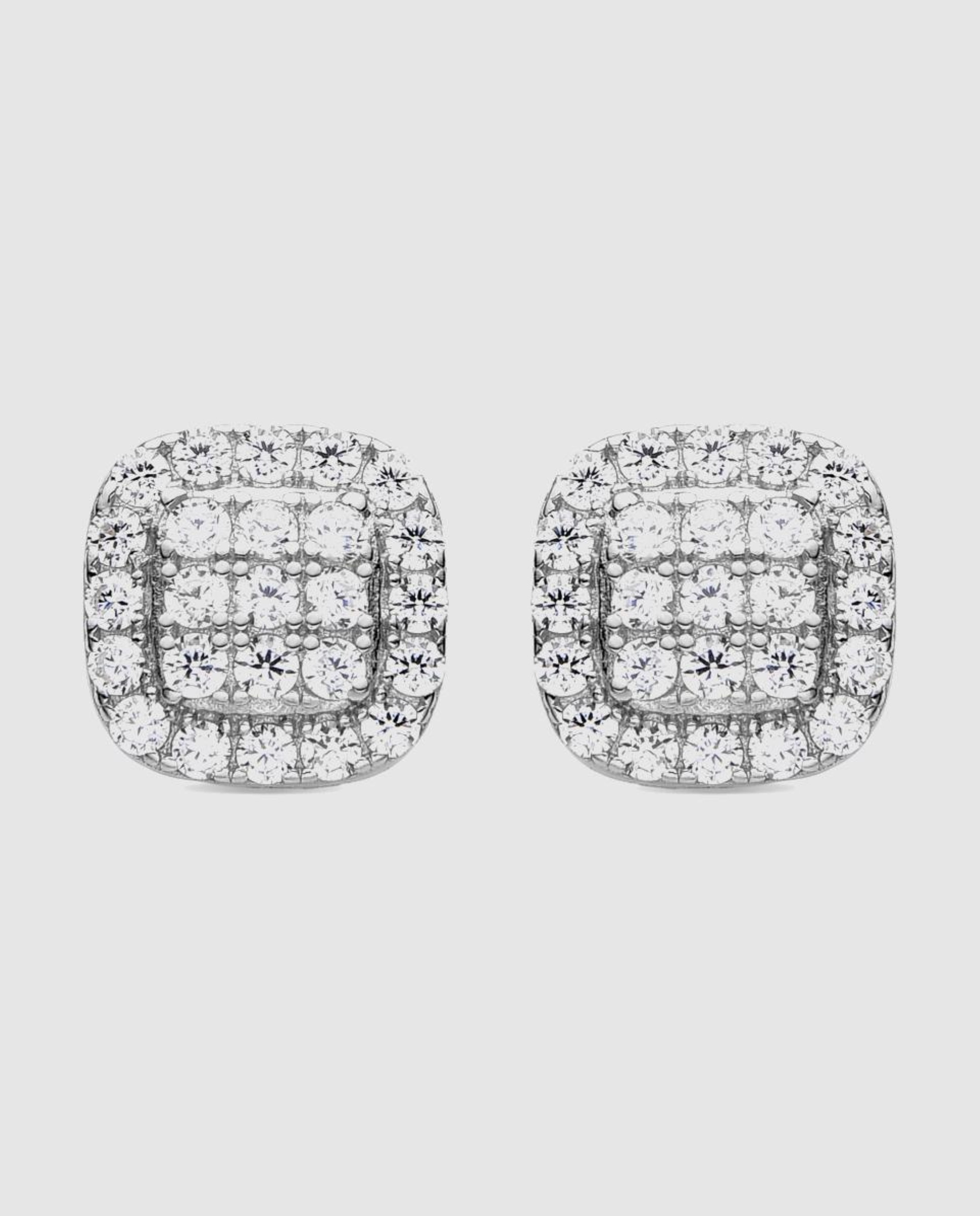 Brincos Essential de Prata de Lei 925 com Acabamento em Ródio e Zirconita Brilhante Branco-1