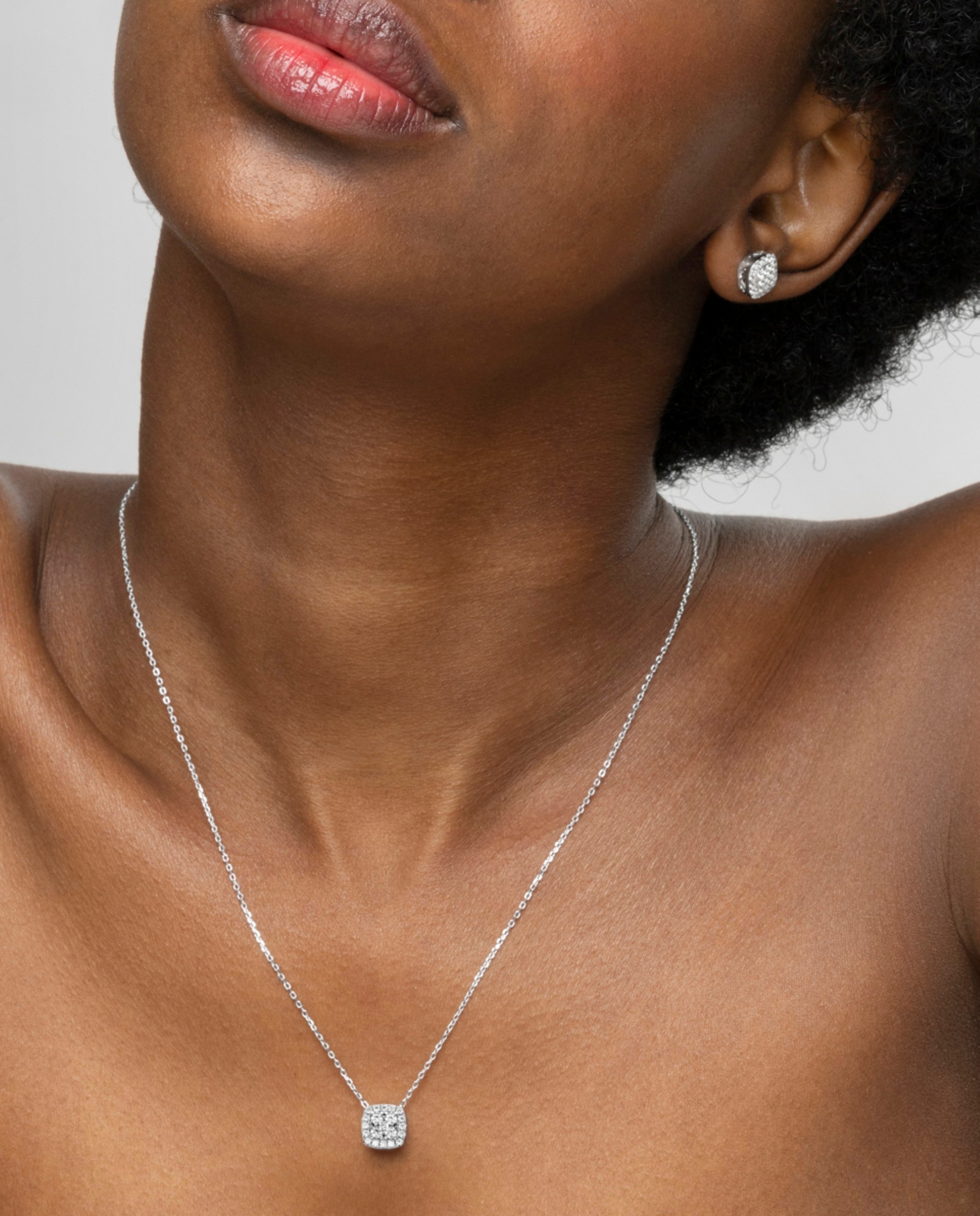 Colar Essential de Prata de Lei 925 com Acabamento em Ródio e Zirconita Brilhante Branco-2