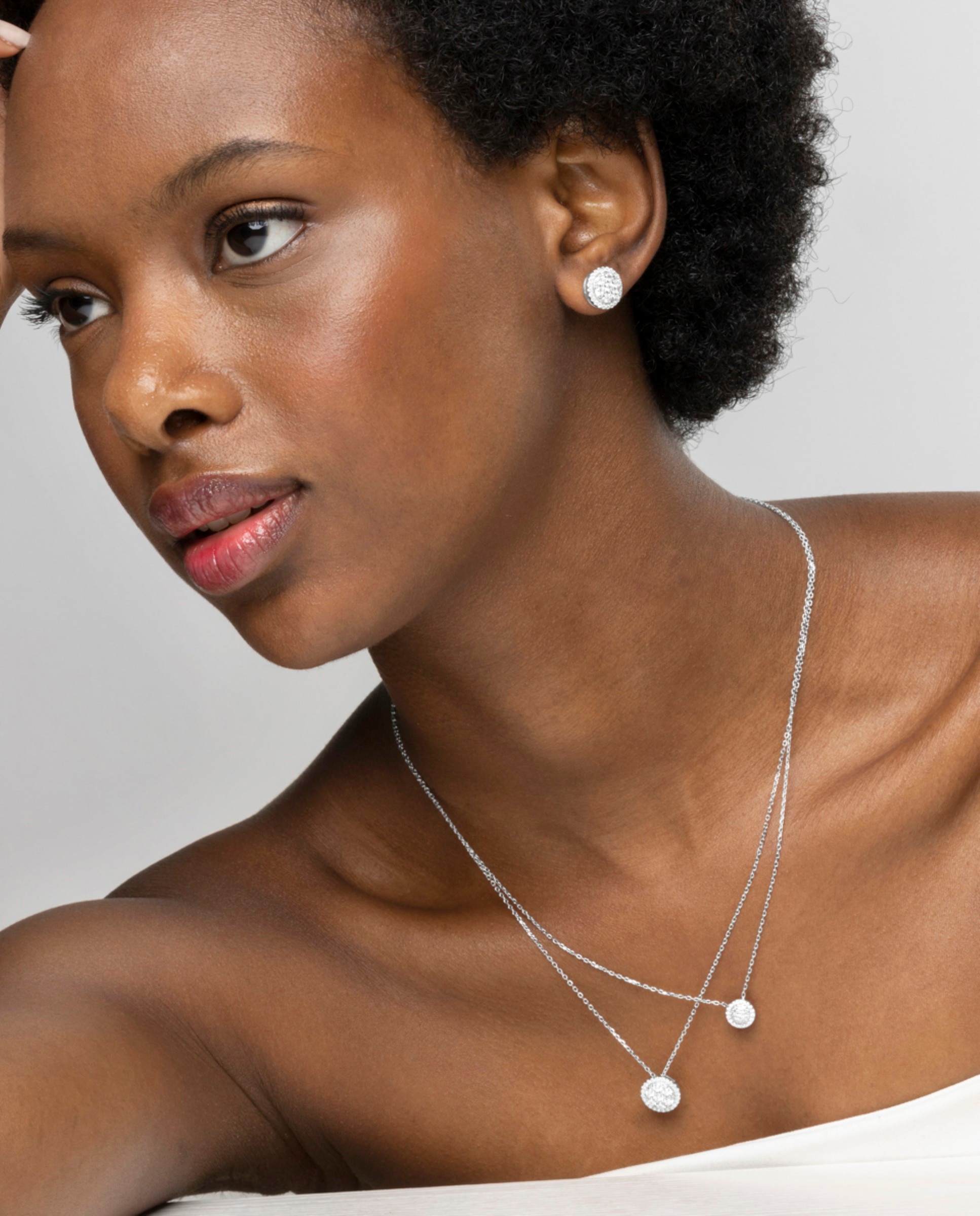 Colar Essential de Prata de Lei 925 com Acabamento em Ródio e Zirconita Brilhante Branco-2