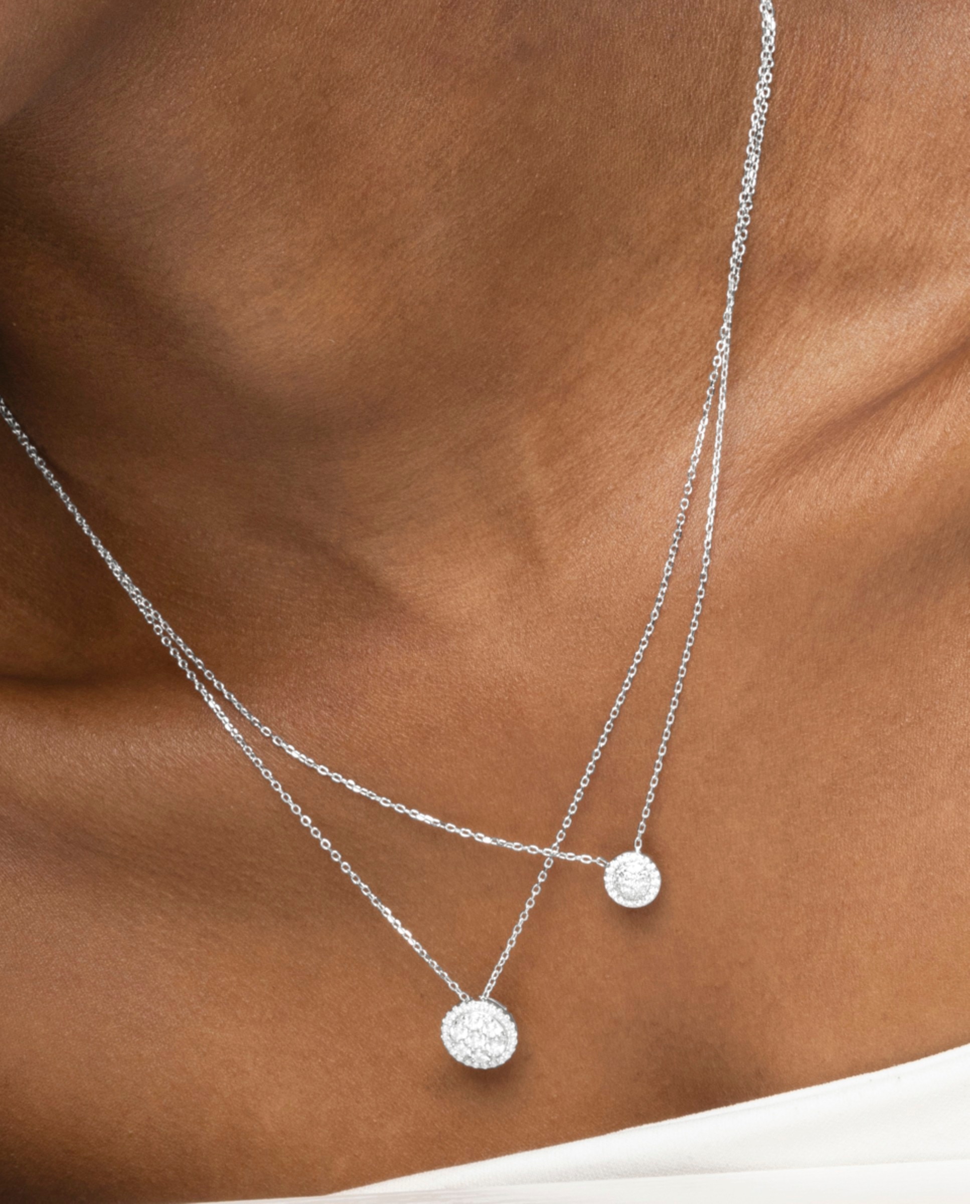 Colar Essential de Prata de Lei 925 com Acabamento em Ródio e Zirconita Brilhante Branco-3