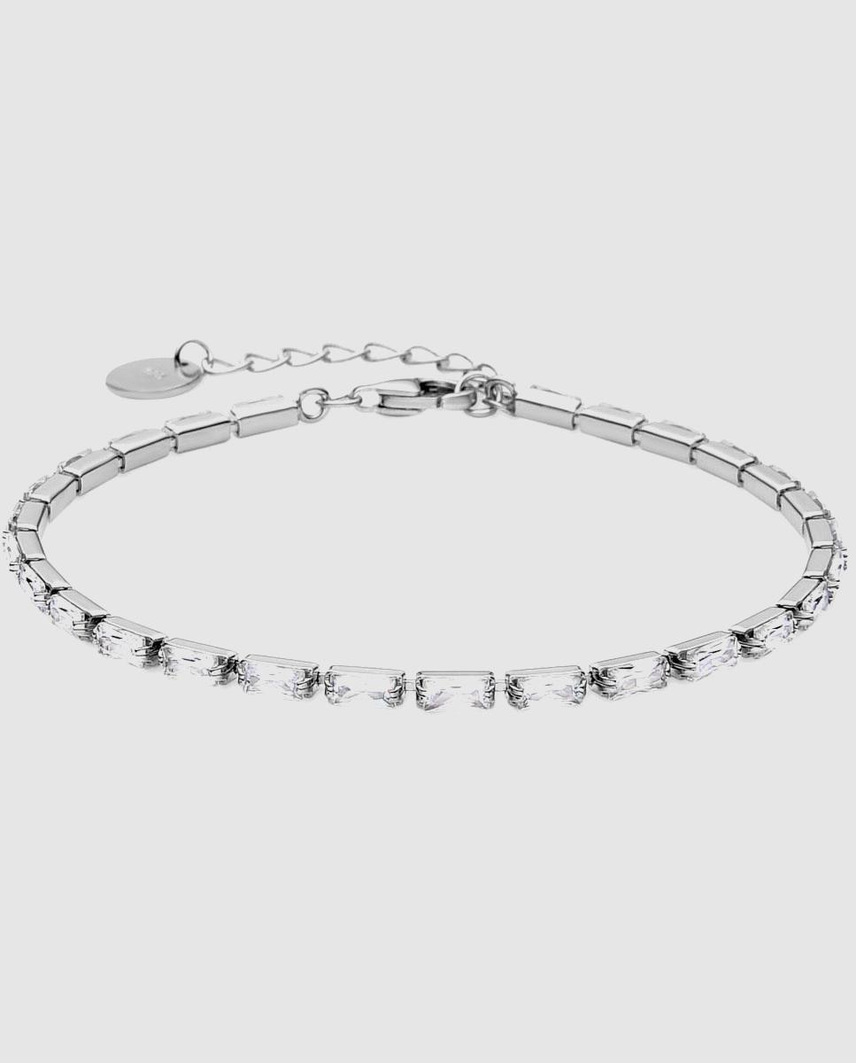Imagem 0 de Pulseira Riviere Momentos para Brilhar de Prata de Lei 925 Acabada em Ródio com Zirconita Brilhante