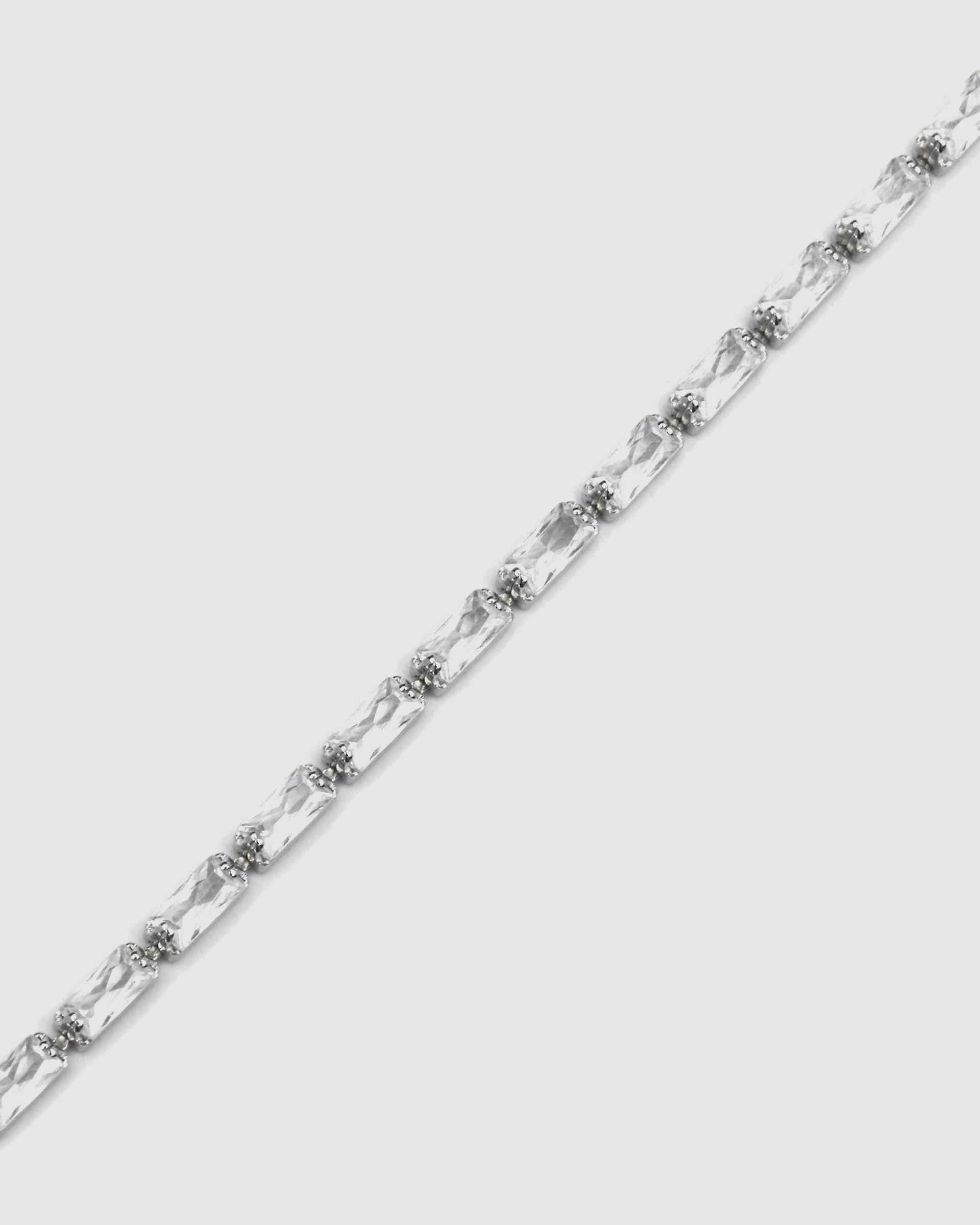 Pulseira Riviere Momentos para Brilhar de Prata de Lei 925 Acabada em Ródio com Zirconita Brilhante Prata-5